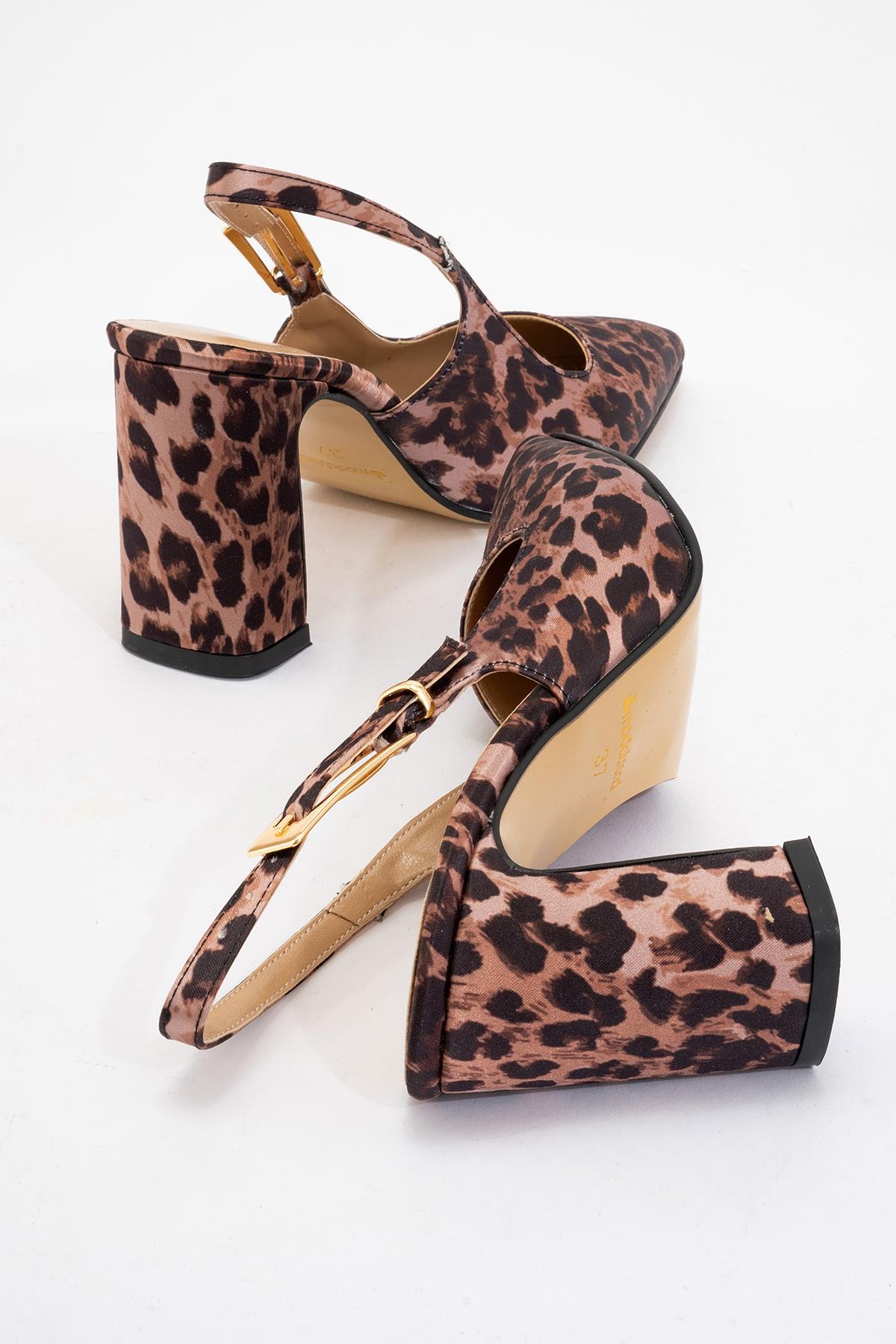 Kadın Tokalı Topuklu Ayakkabı LEOPAR - Görsel 5