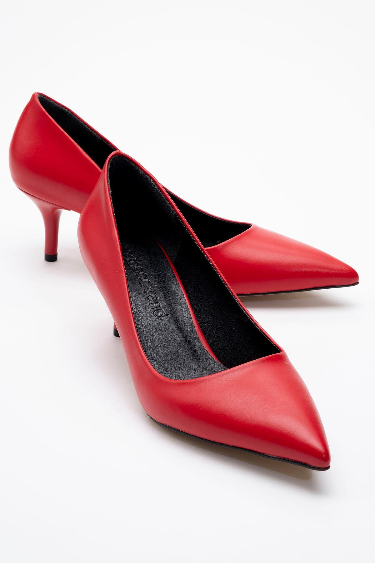 Kadın Sivri Burunlu Stiletto KIRMIZI CİLT - Görsel 2