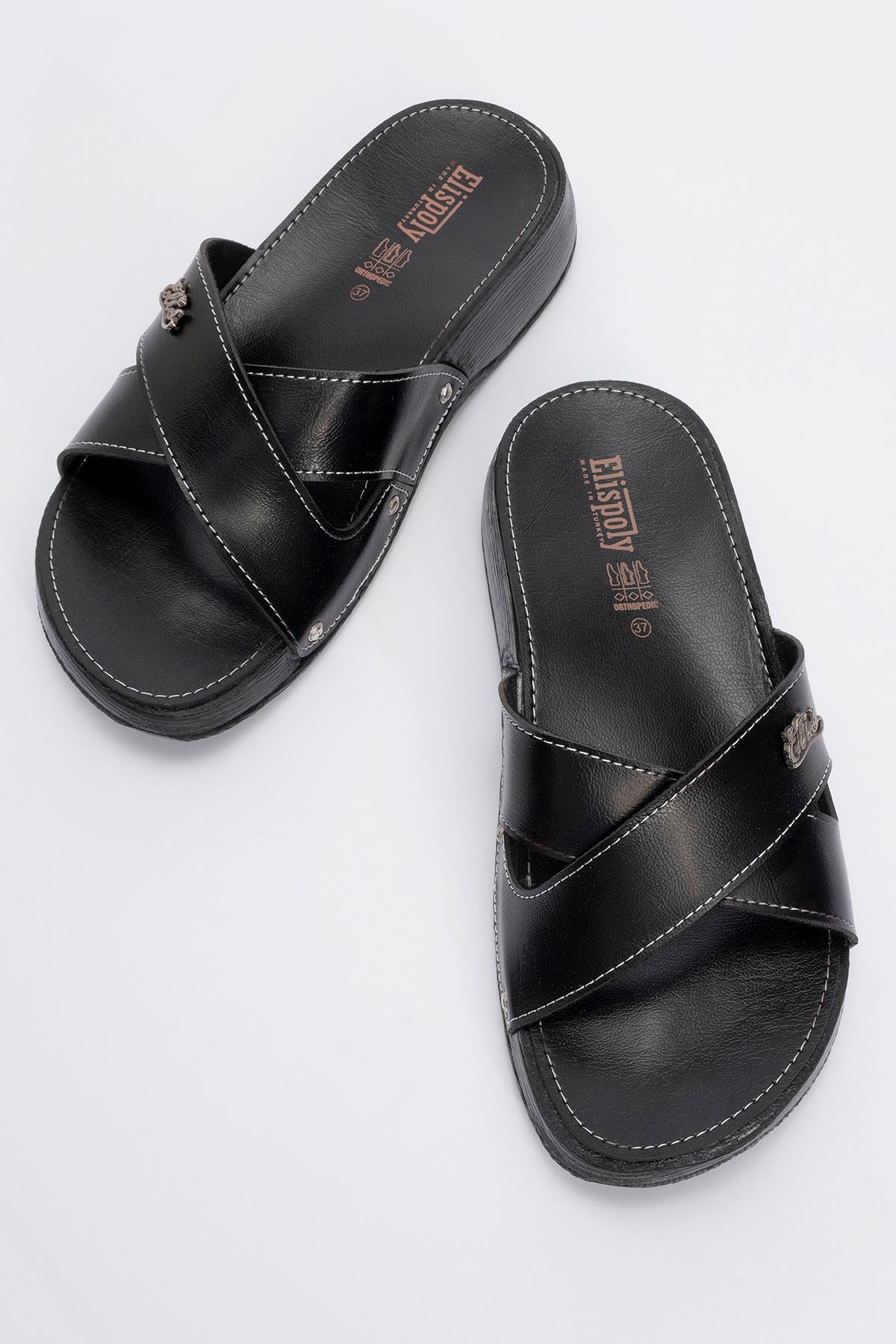 Çapraz Bantlı Kadın Terlik SİYAH - Görsel 6