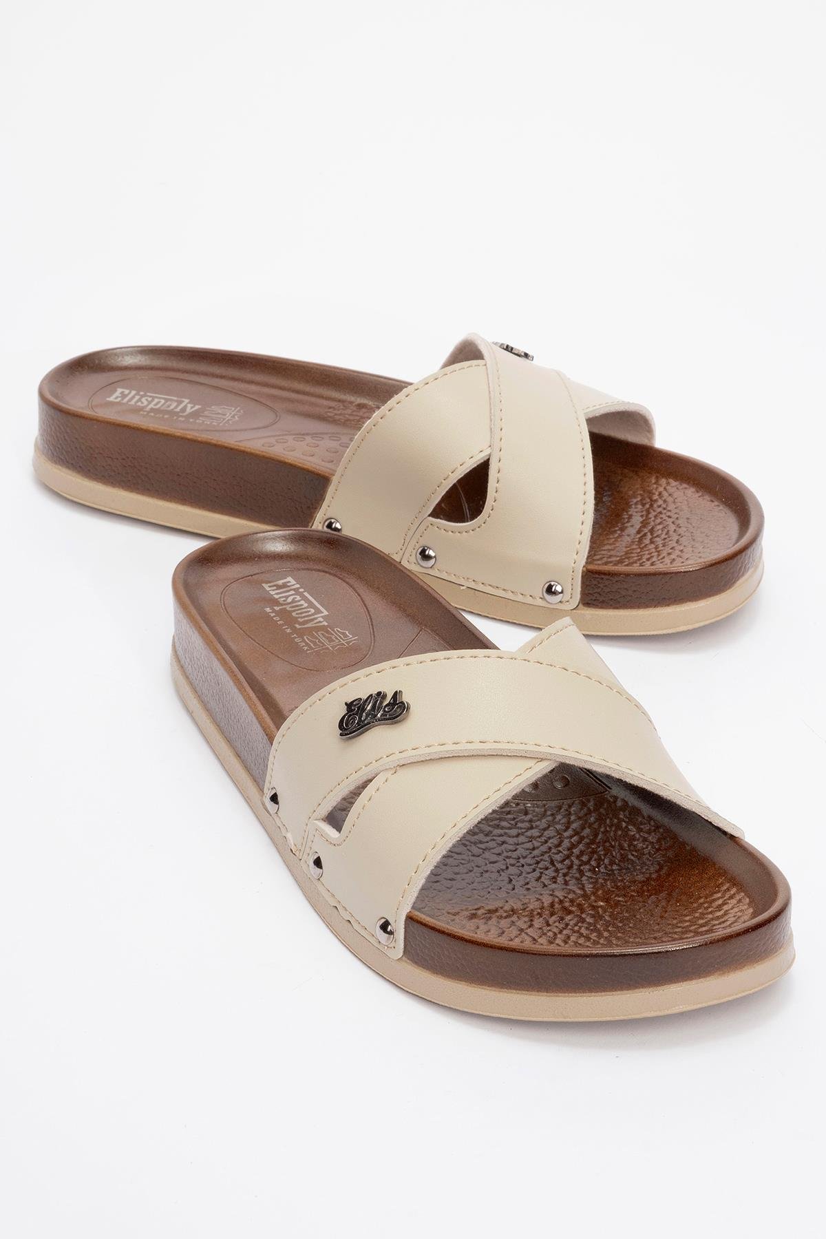 Çapraz Bantlı Kadın Terlik BEJ - Görsel 2