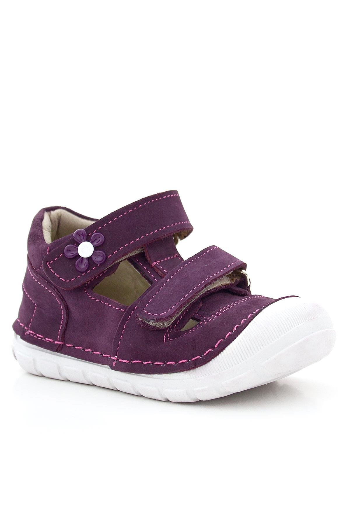 Ruby Hakiki Deri Mor Çiçek Detaylı İlk Adım Ayakkabısı - Görsel 2