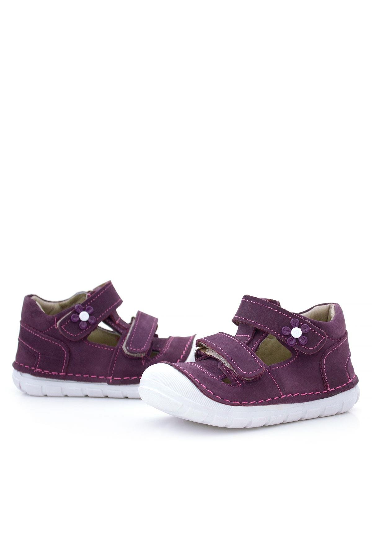 Ruby Hakiki Deri Mor Çiçek Detaylı İlk Adım Ayakkabısı - Görsel 8
