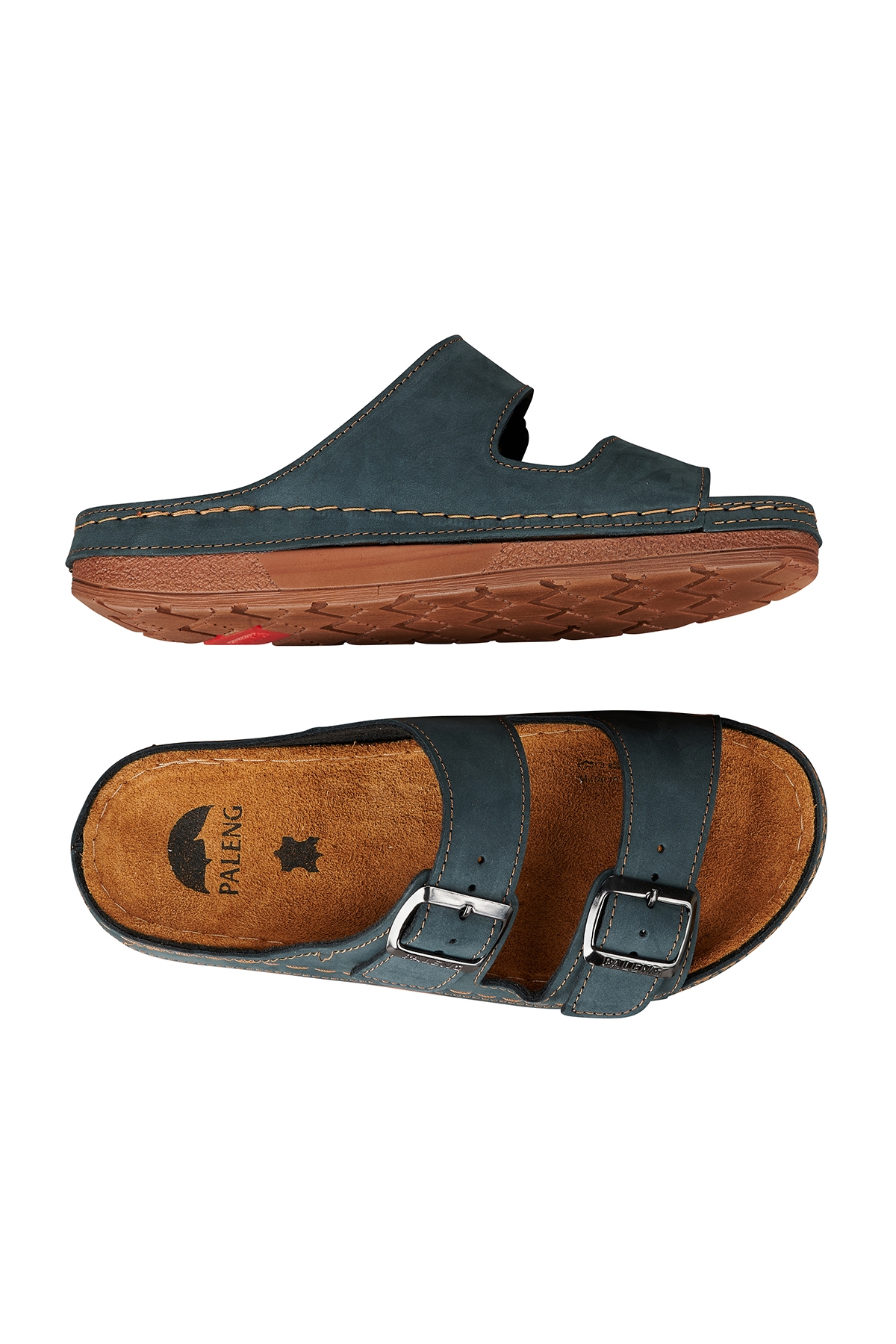 Paleng Gezer Yazlık Hakiki Deri Erkek Terlik - Görsel 5