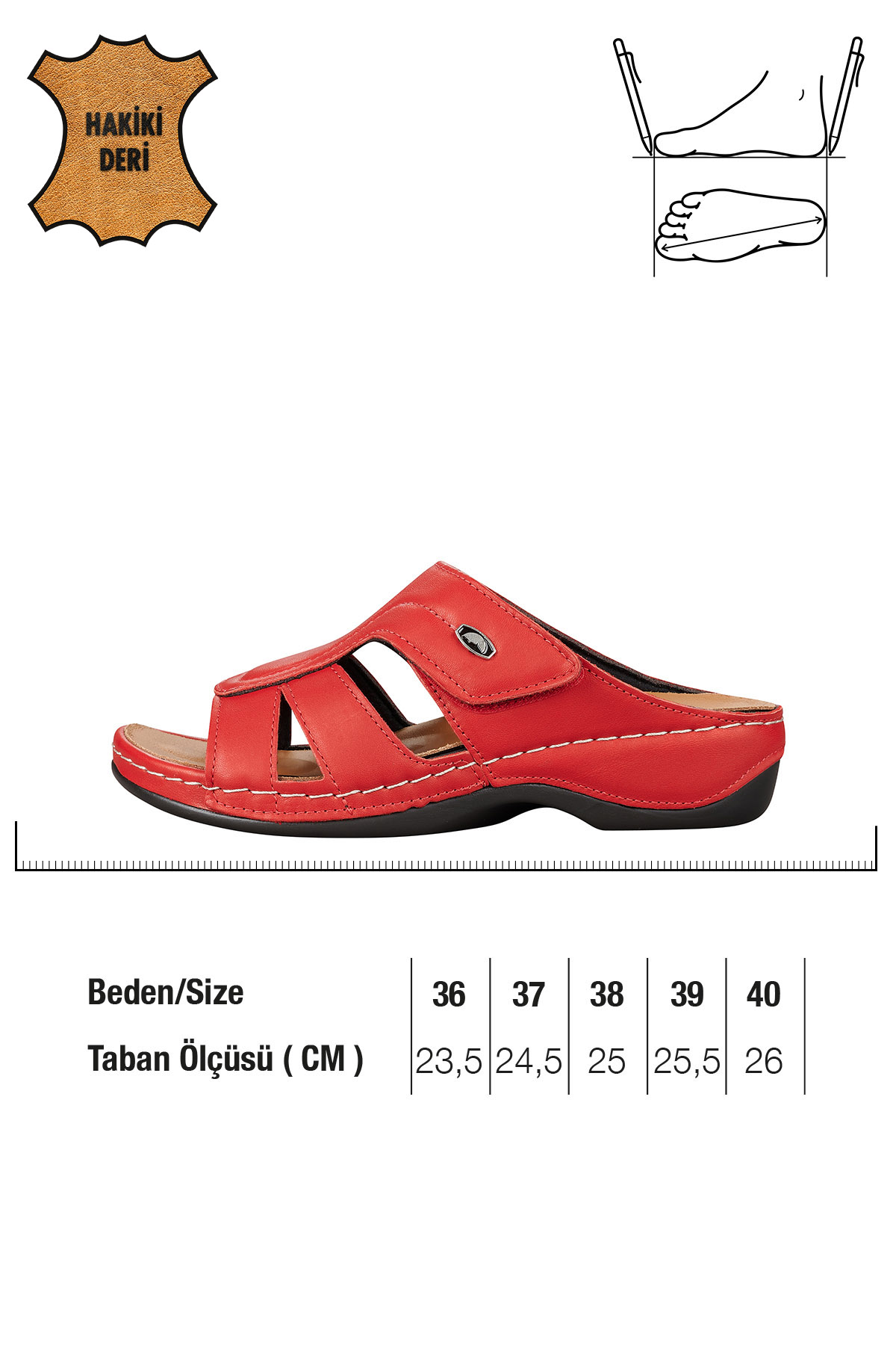 Gezer Hakiki Deri Kadın Terlik - Görsel 3