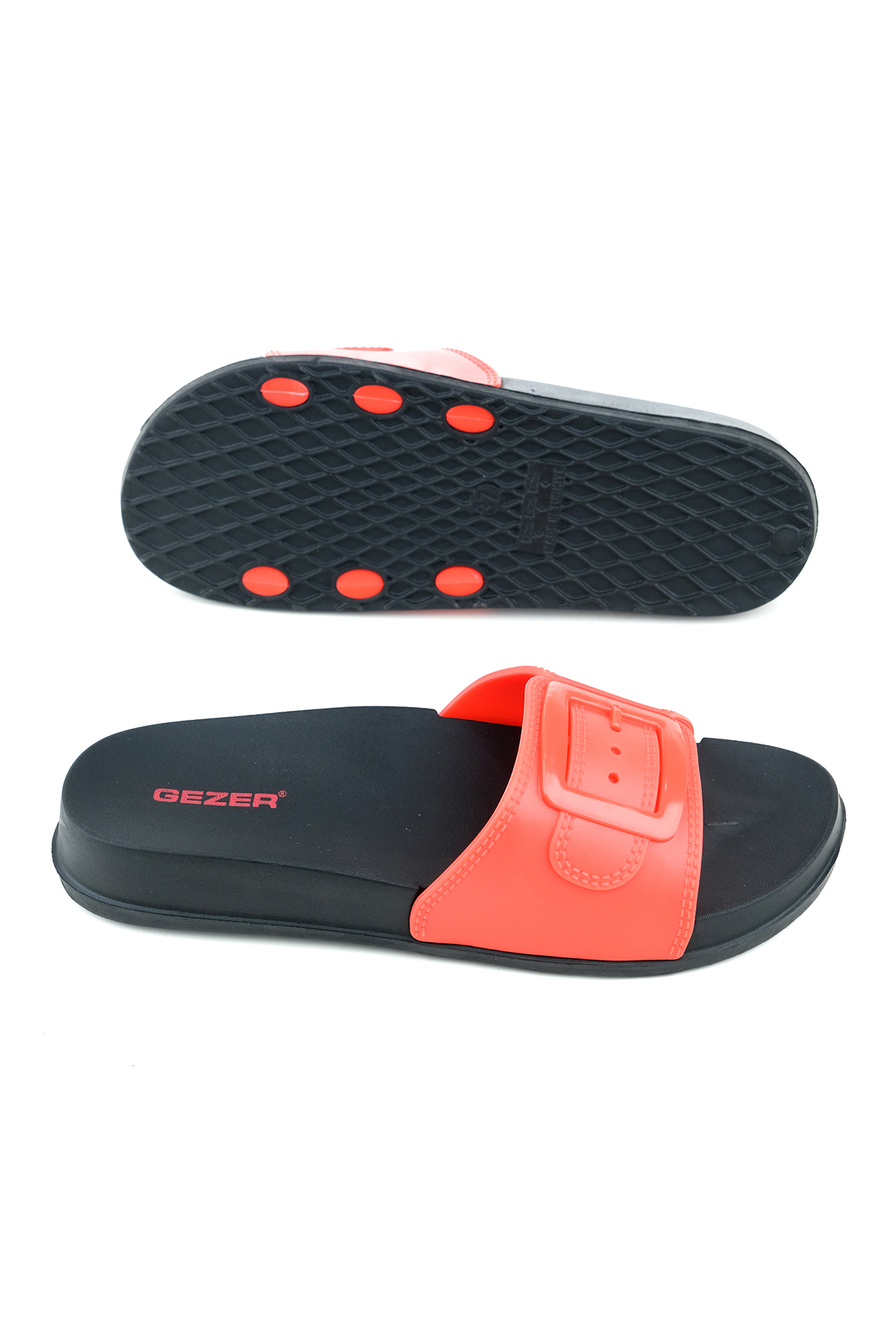 Gezer Gezer Kırmızı Yazlık Kadın Tek Toka Islak Zemine Uygun Terlik Sandalet & Terlik | Flo Kırmızı - 6. görsel