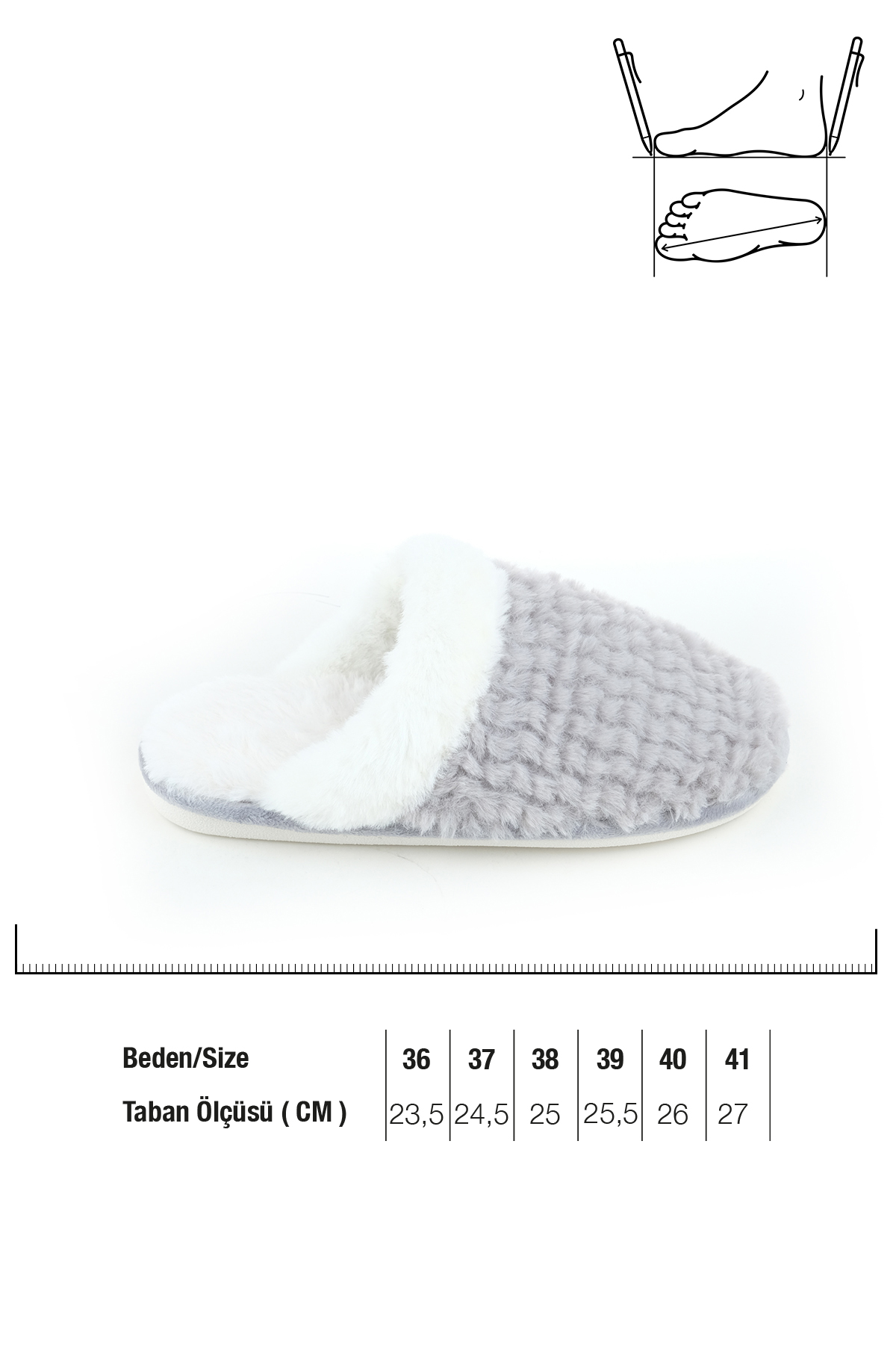 Kışlık İçi Peluşlu Kadın Ev Bahçe Terlik - Görsel 4