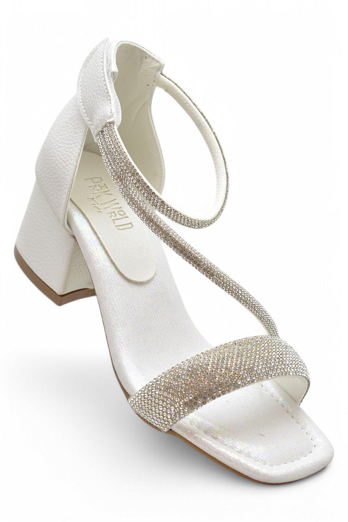 355 Abiye Kız Çocuk Topuklu Ayakkabı Kız Çocuk Nişan Abiye Ayakkabısı - Görsel 2