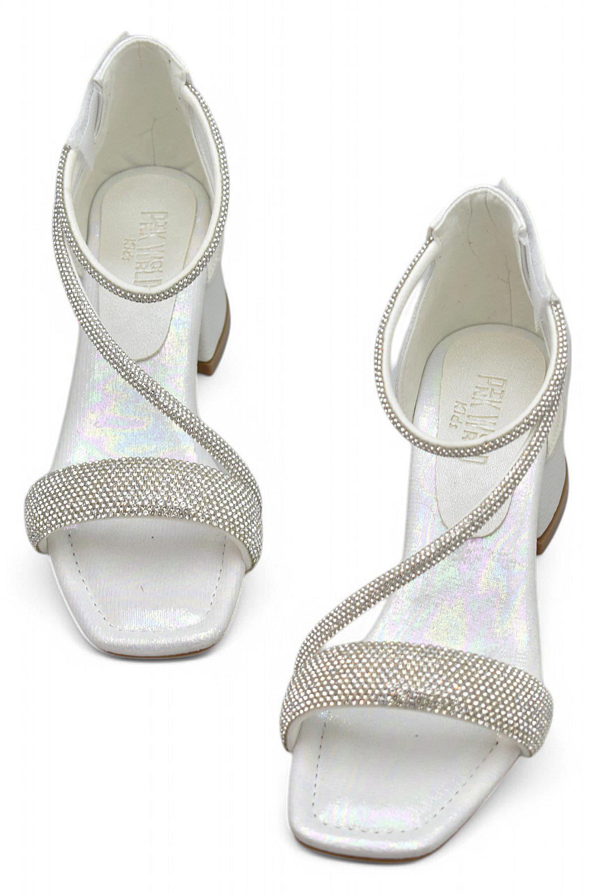 355 Abiye Kız Çocuk Topuklu Ayakkabı Kız Çocuk Nişan Abiye Ayakkabısı - Görsel 3