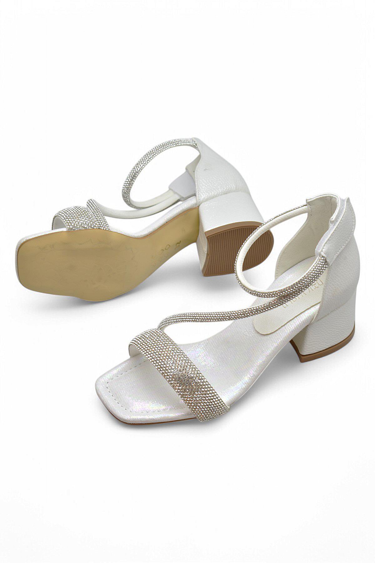 355 Abiye Kız Çocuk Topuklu Ayakkabı Kız Çocuk Nişan Abiye Ayakkabısı - Görsel 4