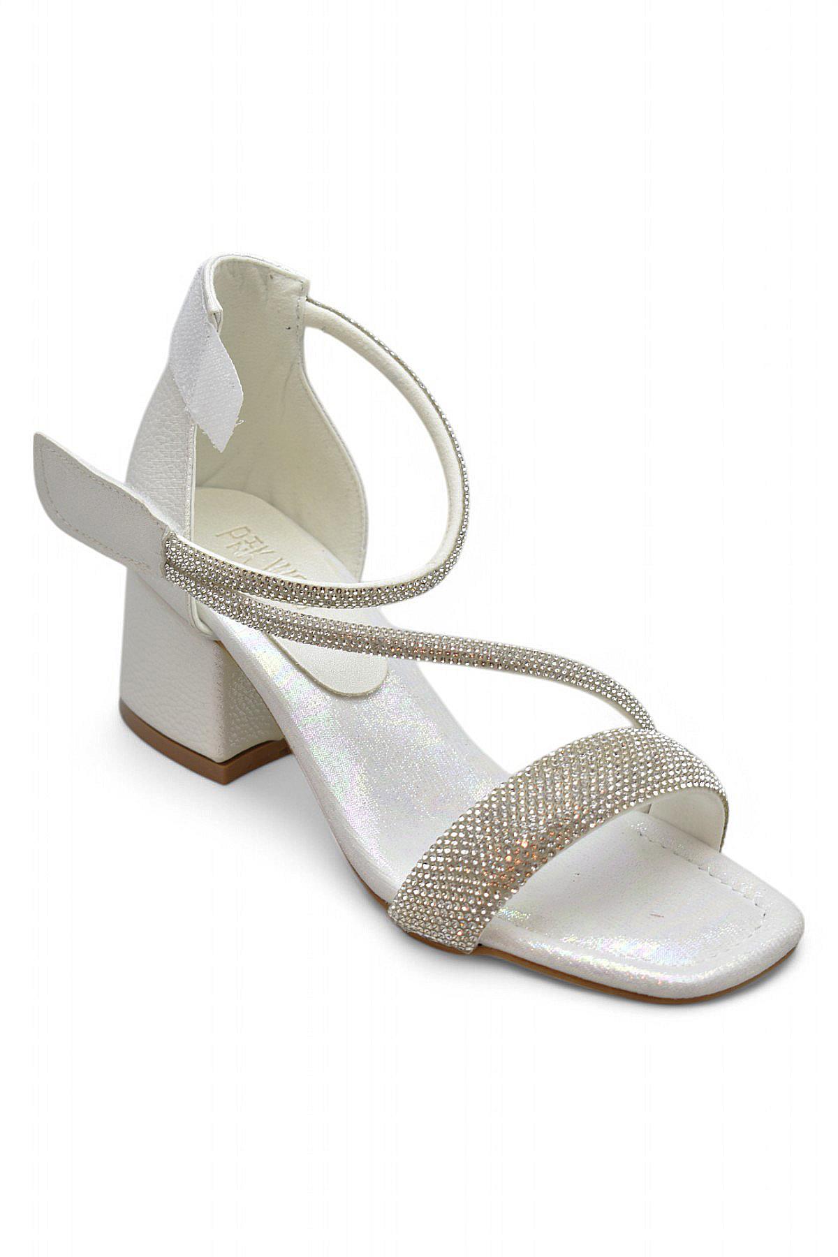 355 Abiye Kız Çocuk Topuklu Ayakkabı Kız Çocuk Nişan Abiye Ayakkabısı - Görsel 6