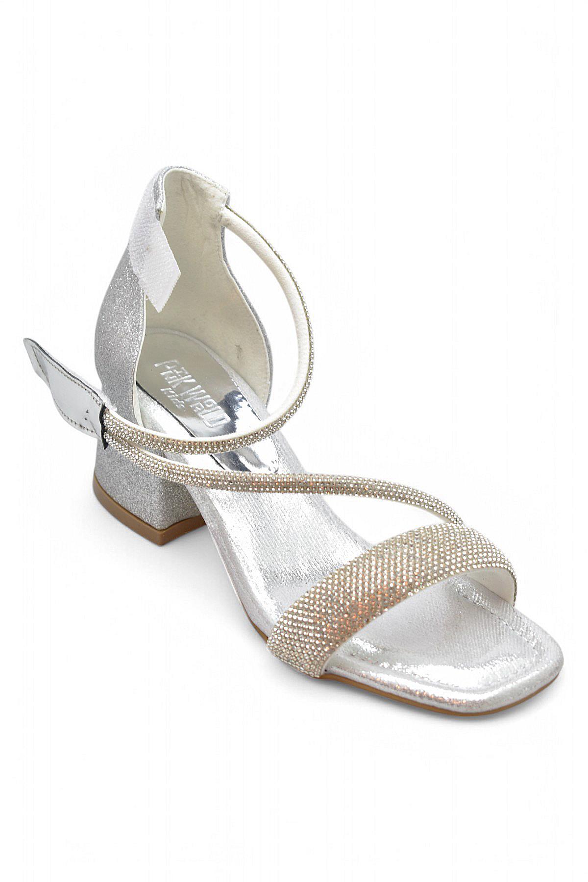 355 Abiye Kız Çocuk Topuklu Ayakkabı Kız Çocuk Nişan Abiye Ayakkabısı - Görsel 2