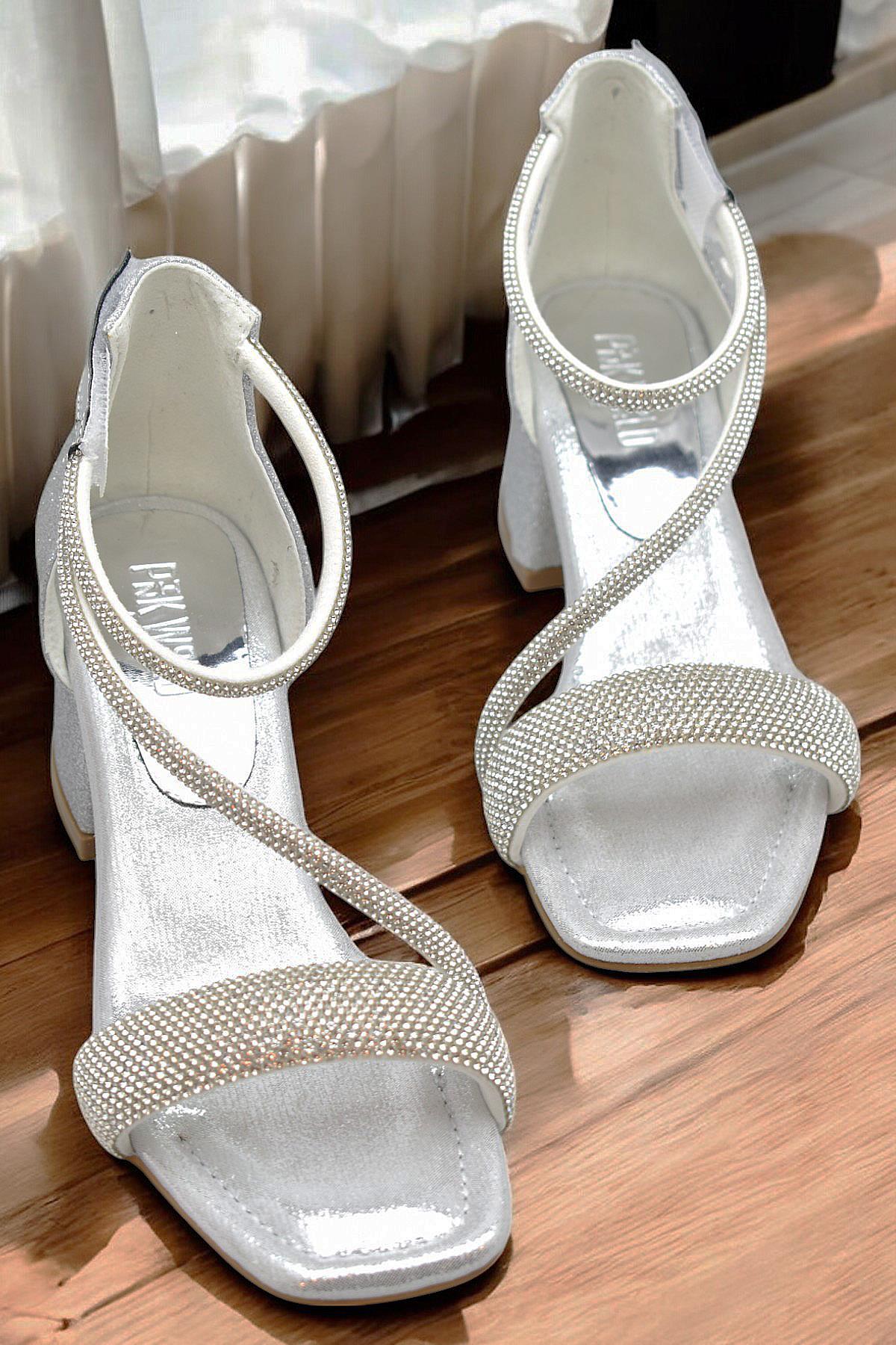 355 Abiye Kız Çocuk Topuklu Ayakkabı Kız Çocuk Nişan Abiye Ayakkabısı - Görsel 3