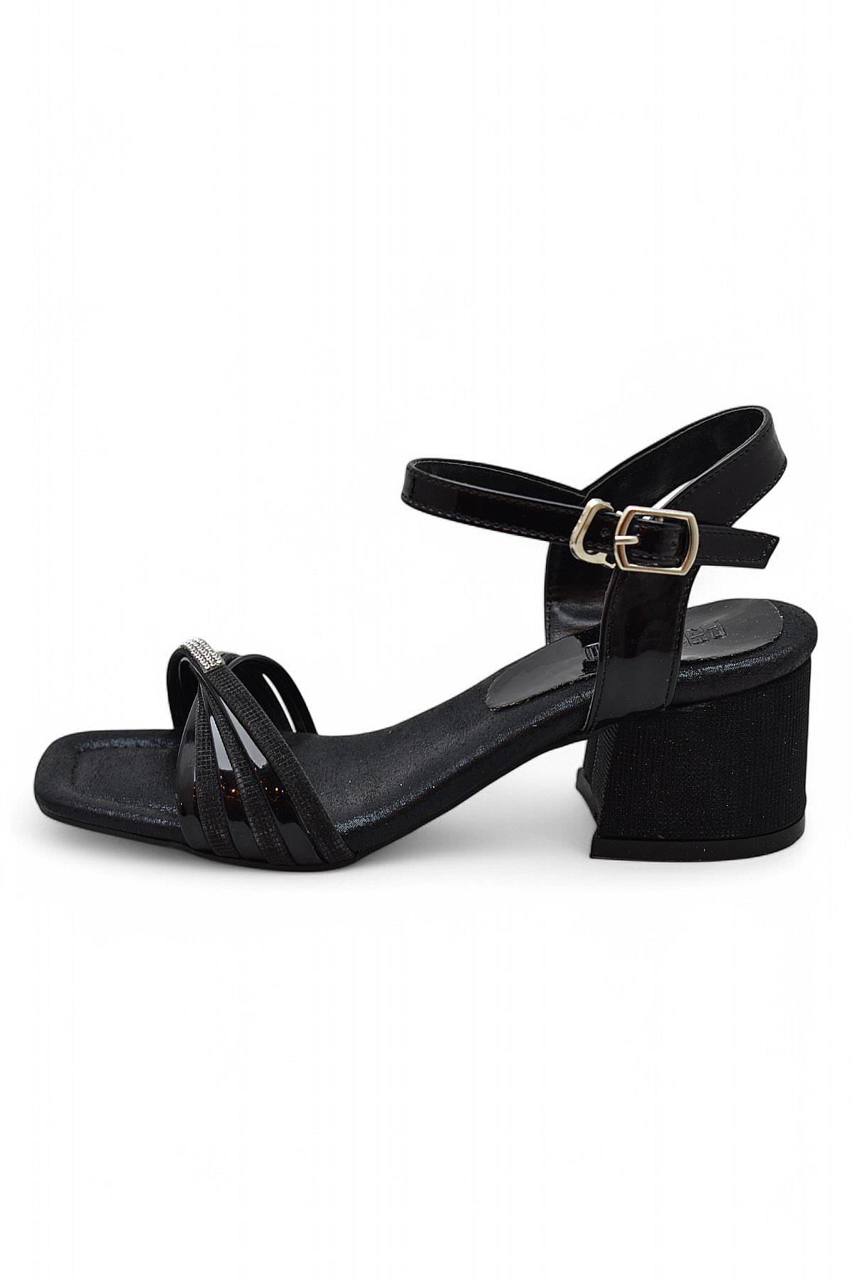 352 Abiye Kız Çocuk Topuklu Ayakkabı Taşlı Açık Kız Çocuk Nişan Abiye Ayakkabısı - Görsel 4