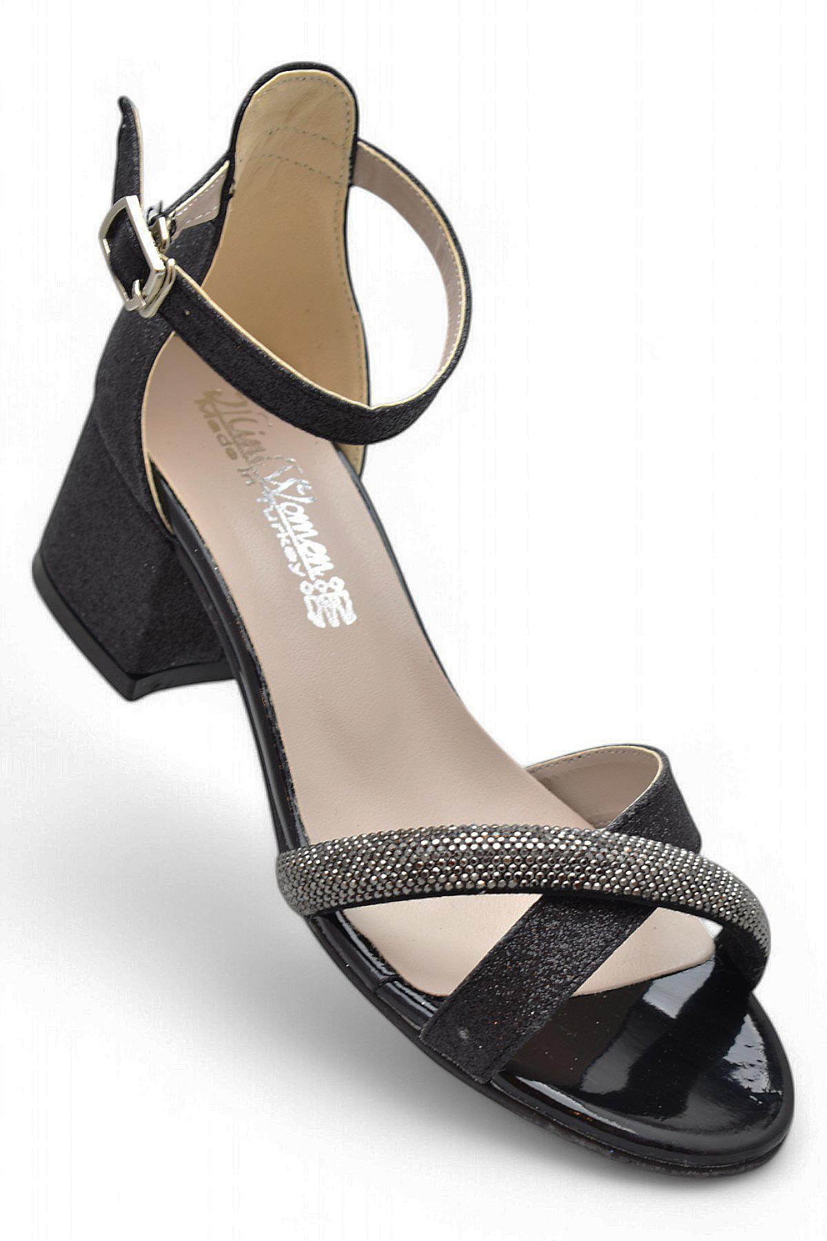 351 Abiye Kız Çocuk Topuklu Ayakkabı Taşlı Açık Kız Çocuk Nişan Abiye Ayakkabısı - Görsel 2