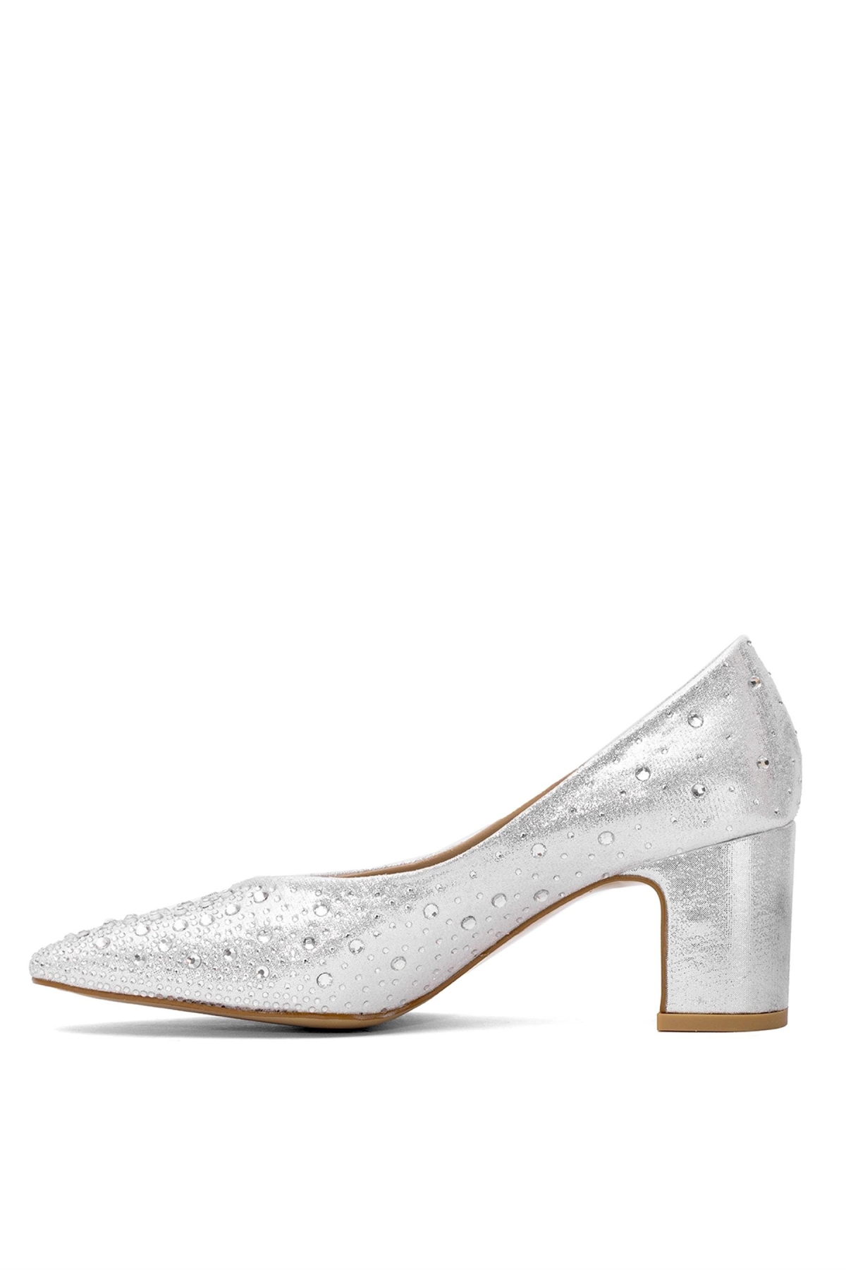 Elit PM207 K6250T Kadın Klasik Topuklu Ayakkabı Gümüş - Görsel 4