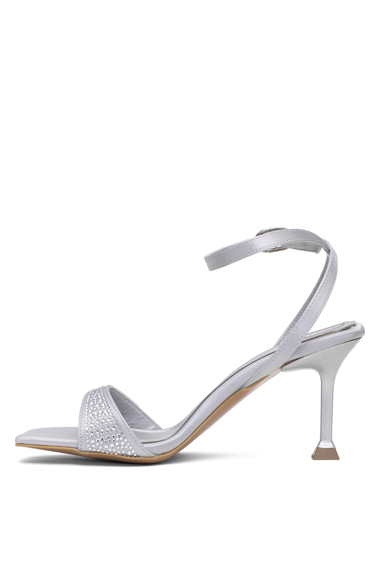 Elit PM161 K7014 Kadın Klasik Topuklu Ayakkabı Gümüş - Görsel 4