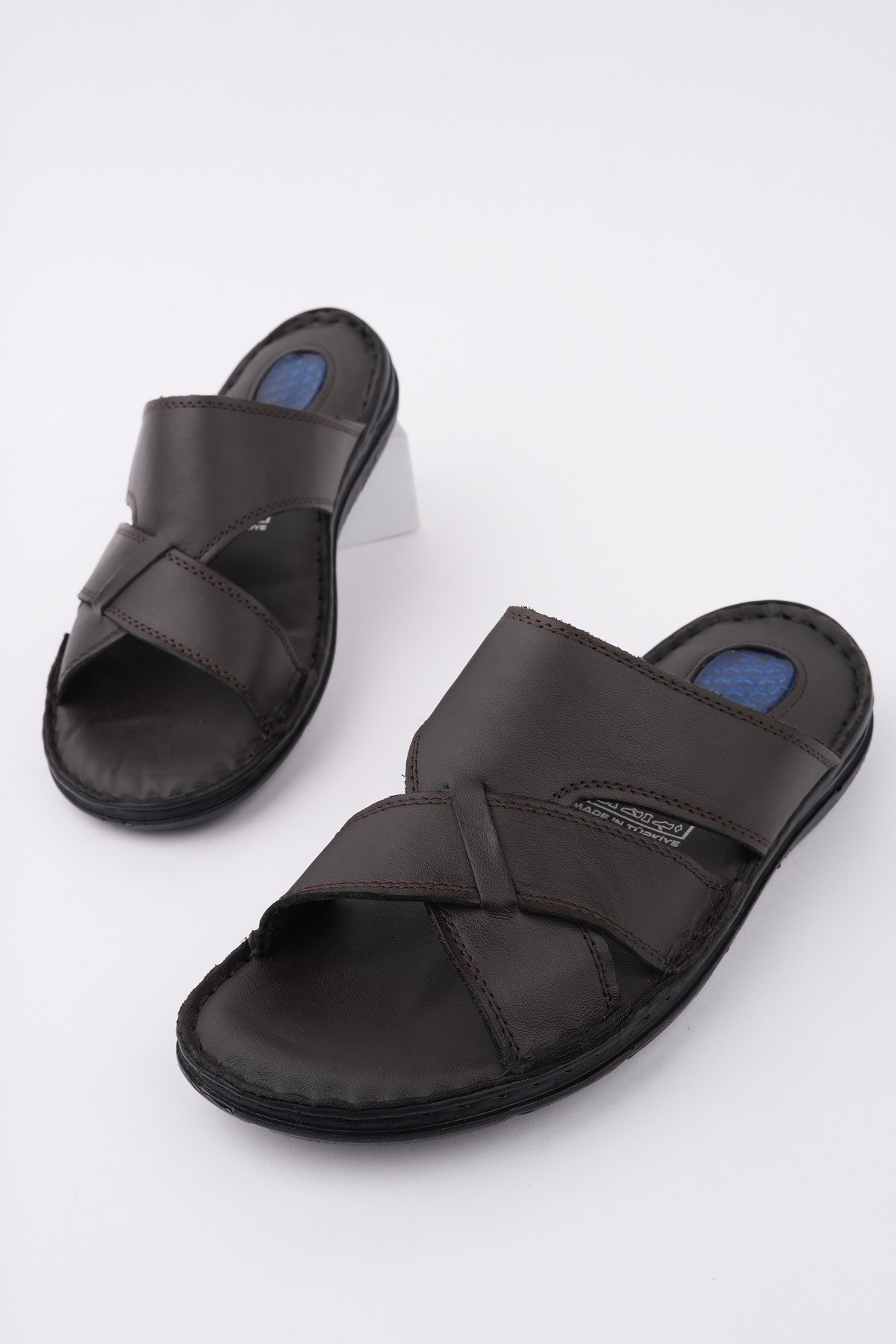 Eco Garantili Erkek Günlük Hakiki Deri Rahat Yumuşak Taban Ortopedik Terlik - Görsel 4