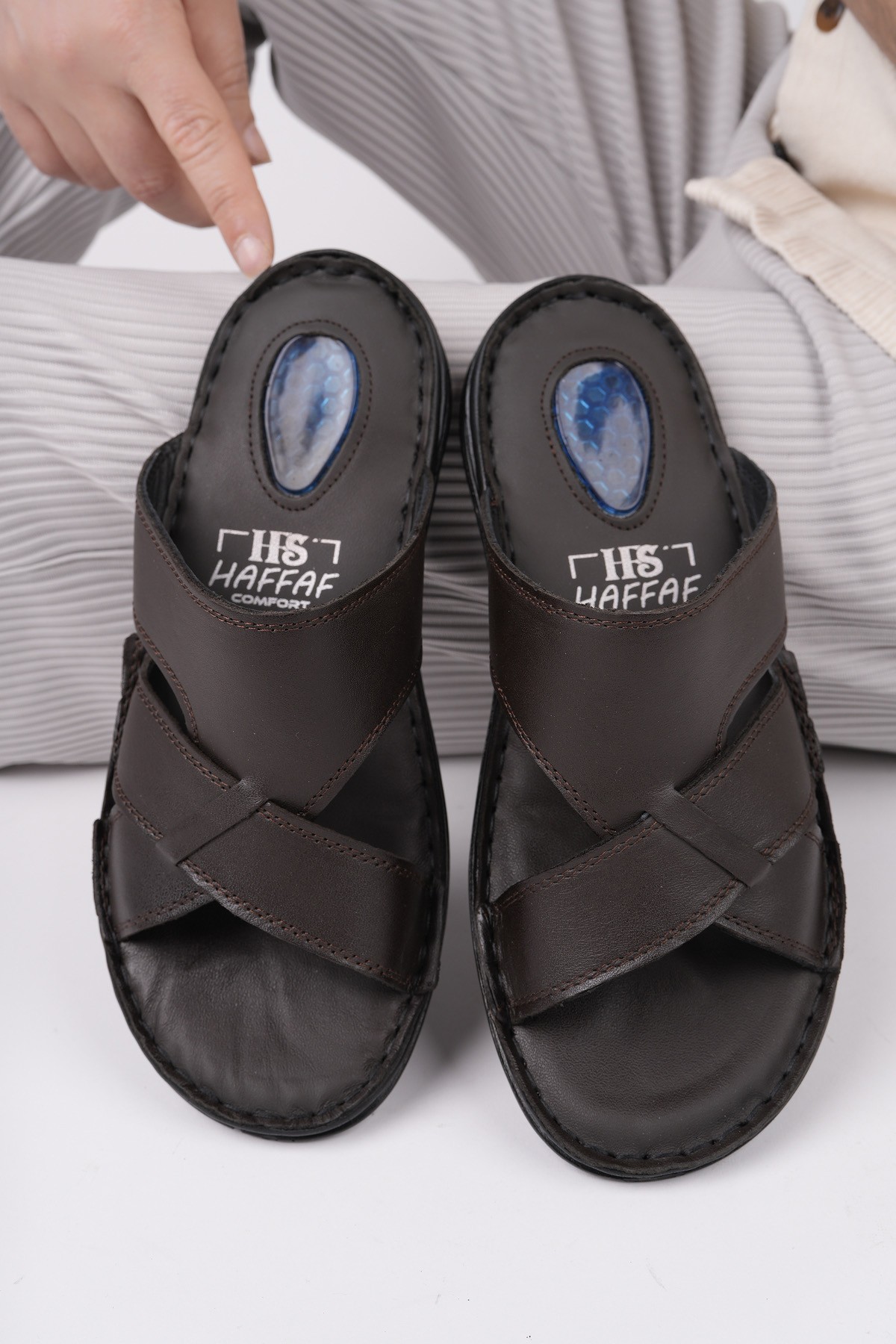 Eco Garantili Erkek Günlük Hakiki Deri Rahat Yumuşak Taban Ortopedik Terlik - Görsel 6