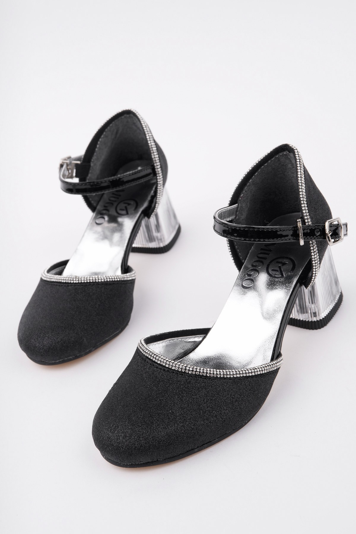 ELSE Bilekten Bağlamalı Simli Kız Çocuk Kısa Topuklu Ayakkabı - Görsel 3