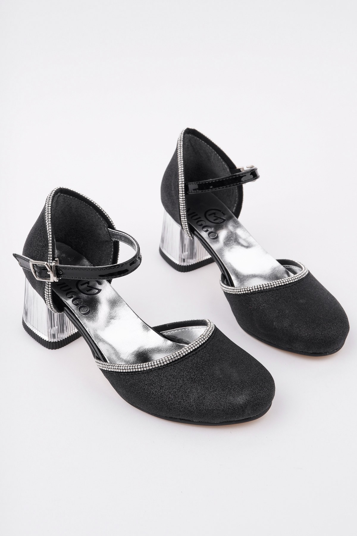 ELSE Bilekten Bağlamalı Simli Kız Çocuk Kısa Topuklu Ayakkabı - Görsel 4