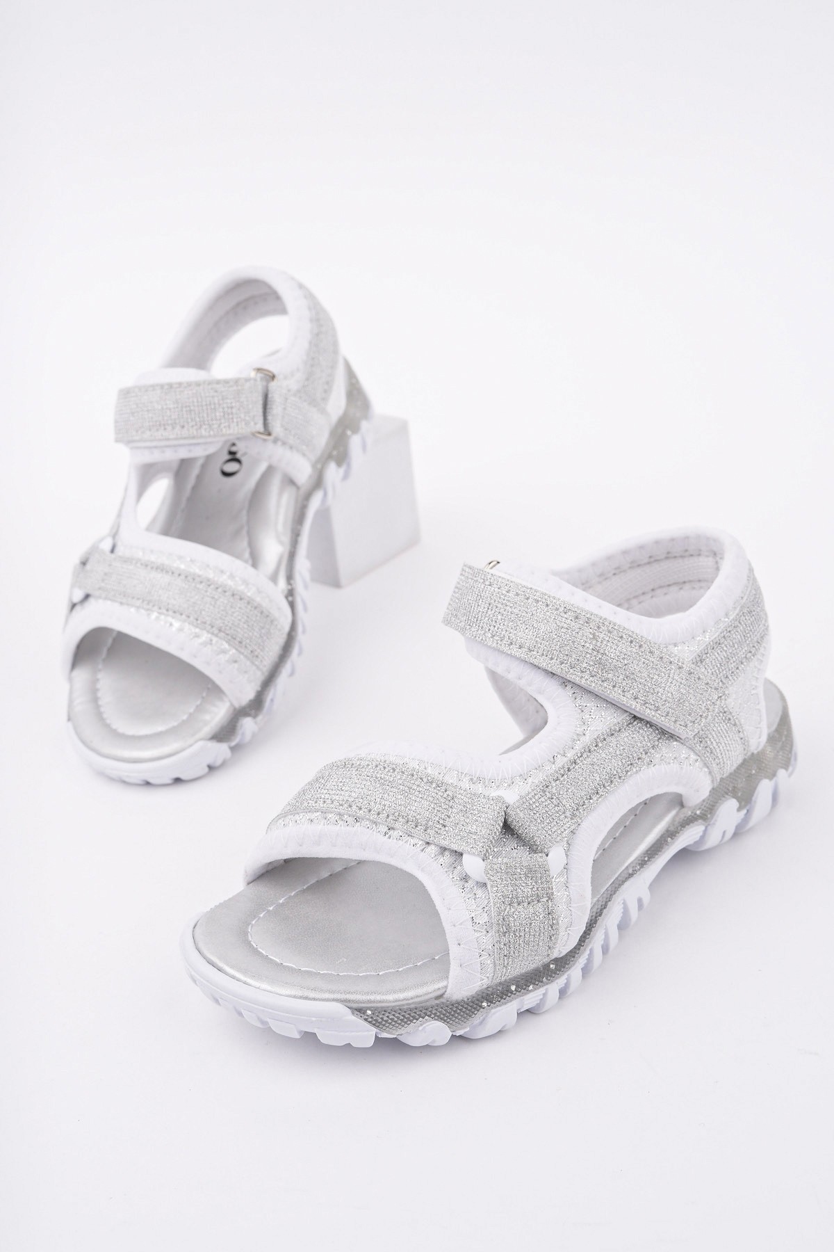 ELON Cırtlı ve Simli Günlük Kız Çocuk Sandalet - Görsel 5