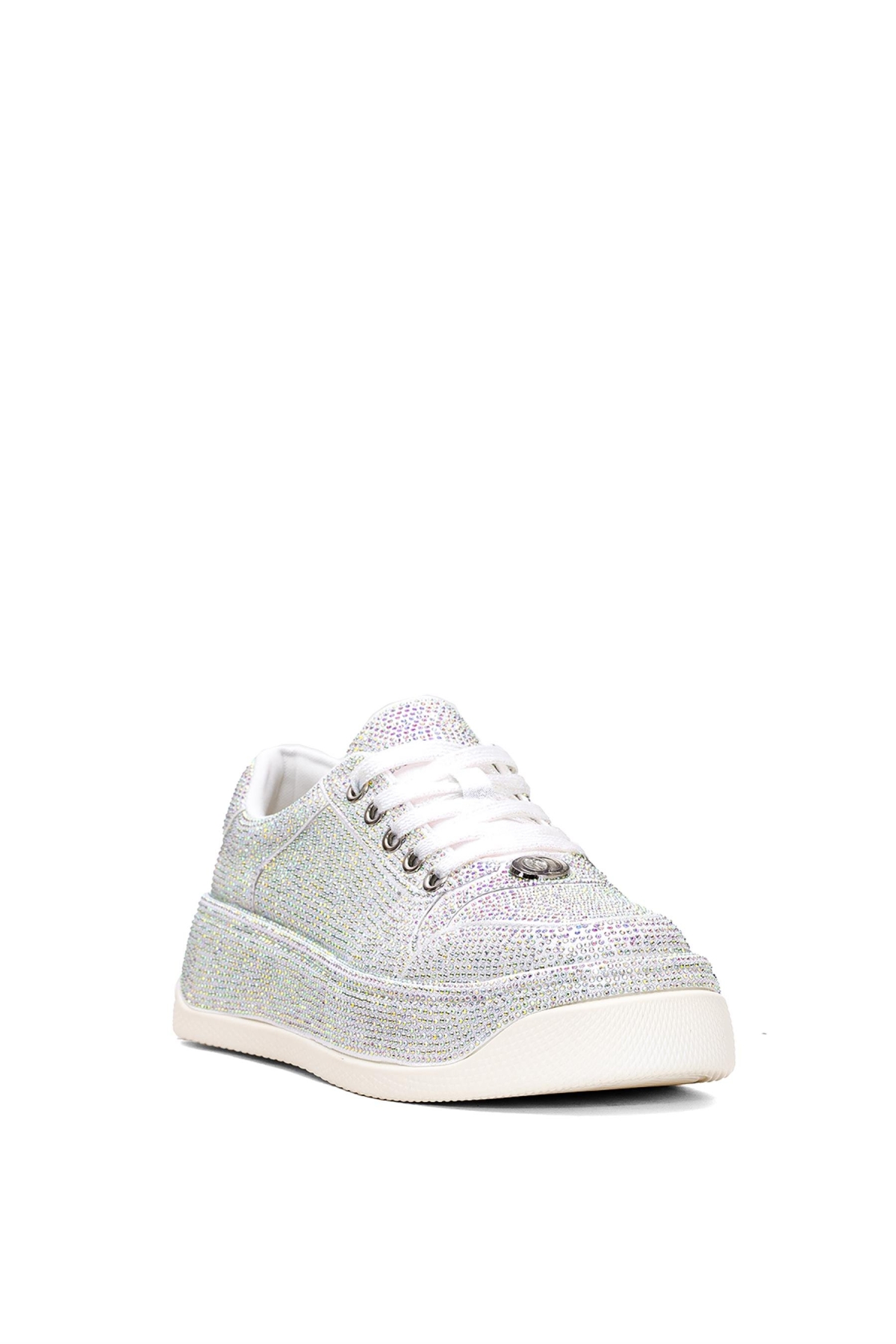 25Y451-10 Kadın Taşlı Casual Ayakkabı Beyaz - Görsel 3