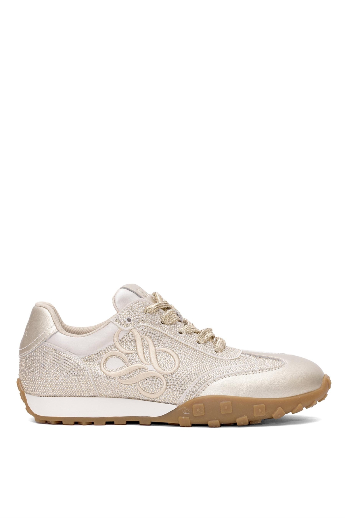 25Y318 Kadın Taşlı Casual Ayakkabı Altın - Görsel 2