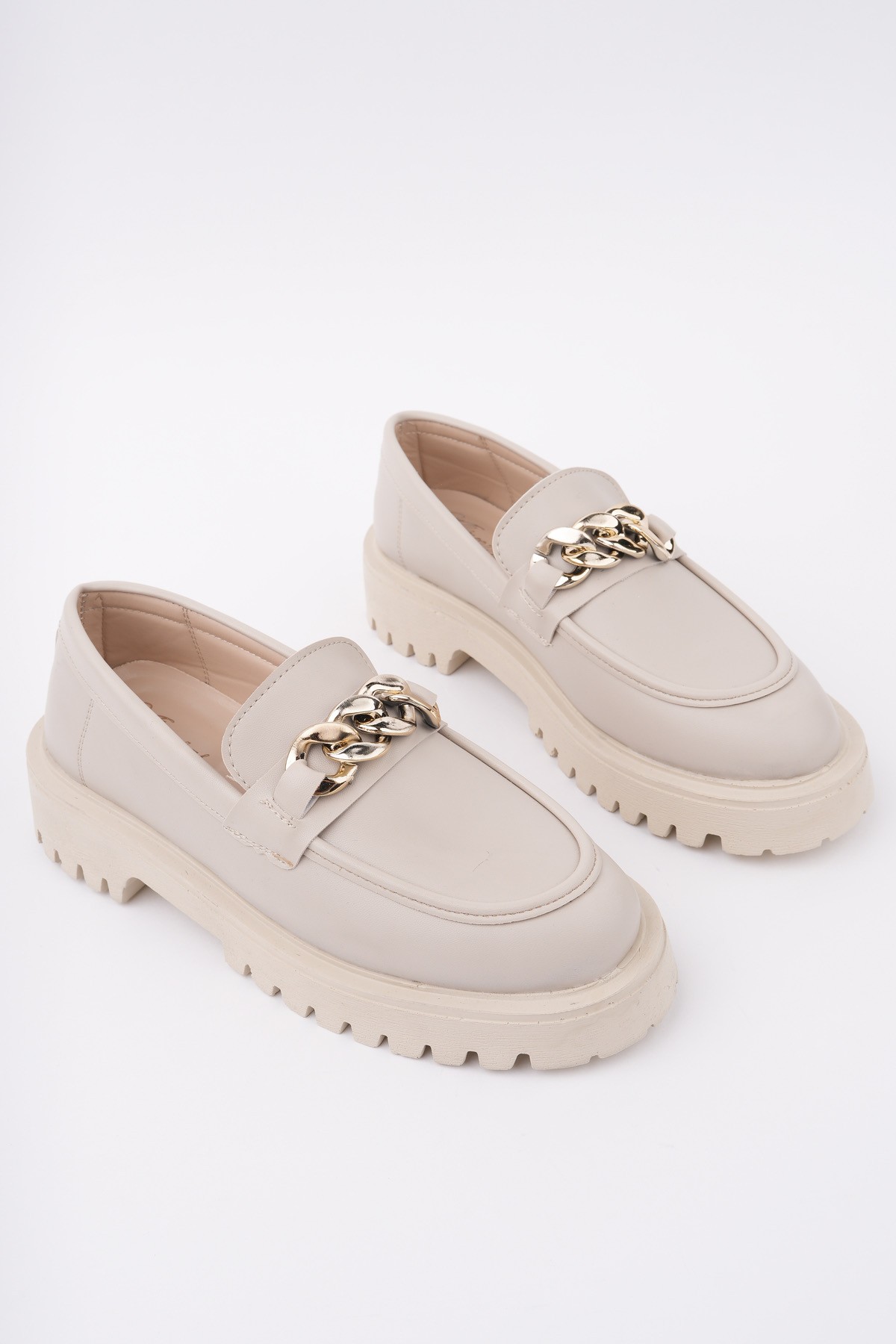 DAİLY Kalın Taban Tokalı Günlük Casual Makosen Kadın Loafer Ayakkabı - Görsel 8