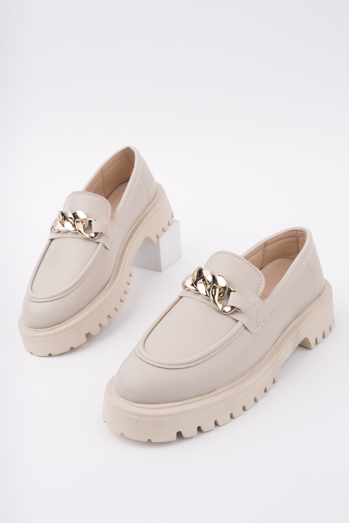 DAİLY Kalın Taban Tokalı Günlük Casual Makosen Kadın Loafer Ayakkabı - Görsel 9