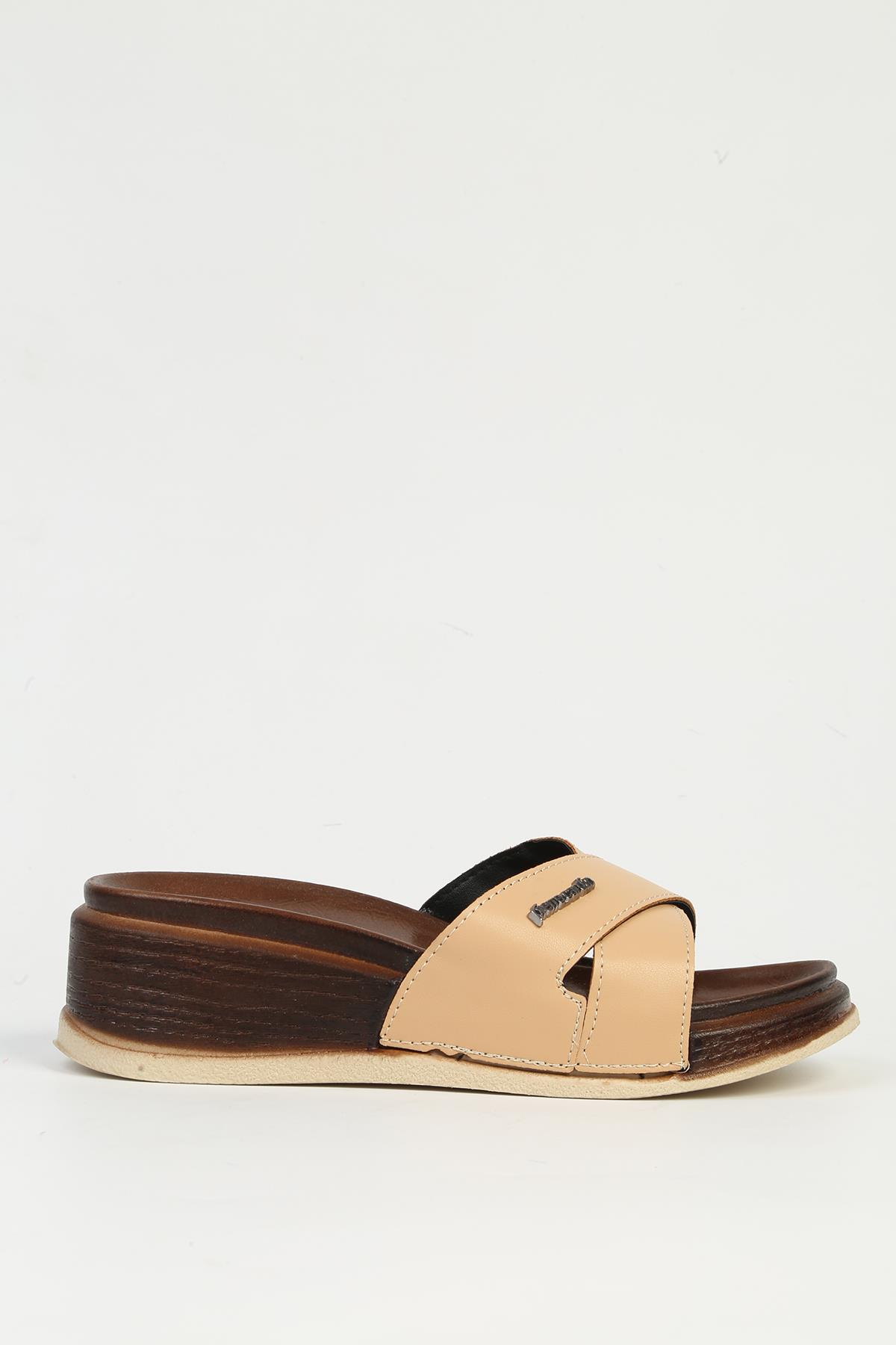 ® | PC-7423 - 3485 Bej Kadın Terlik - Görsel 2