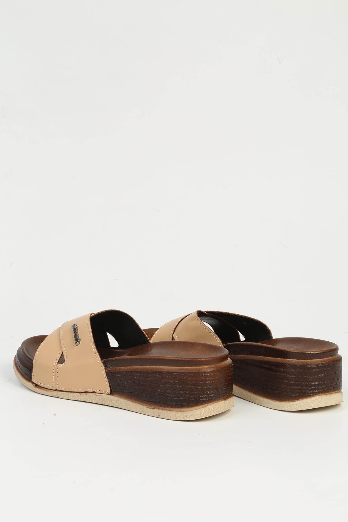 ® | PC-7423 - 3485 Bej Kadın Terlik - Görsel 4