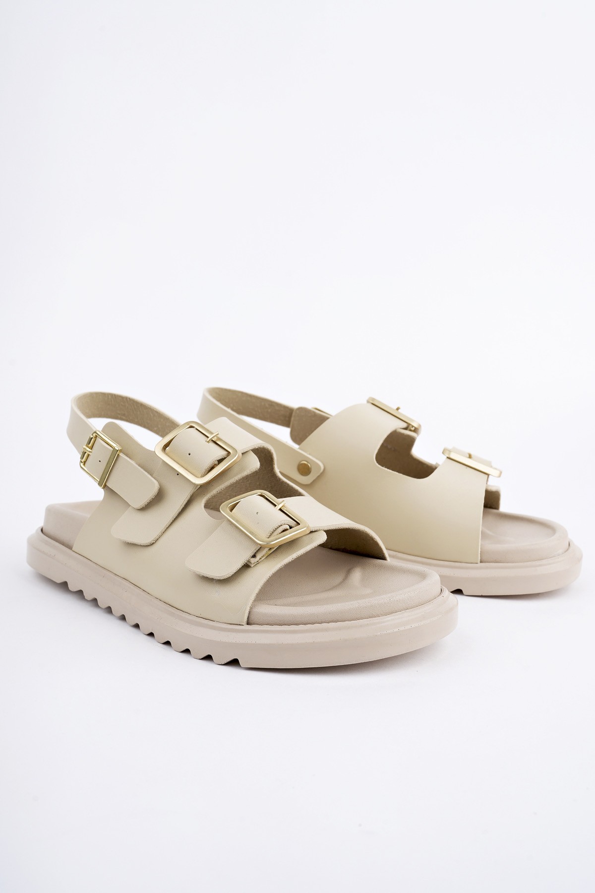 MEGGİE Çift Bantlı Ayarlanabilir Kemerli Günlük Kadın Sandalet - Görsel 7