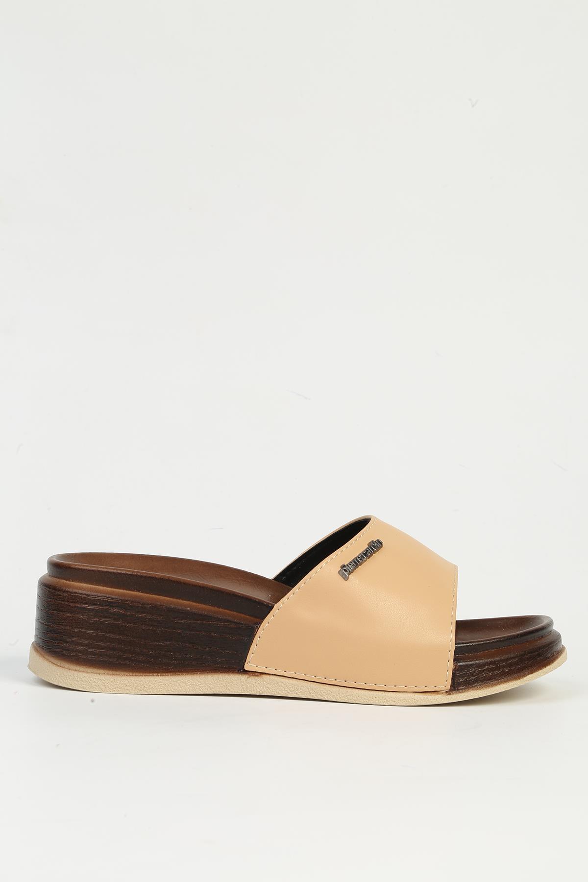 ® | PC-7030-3485 Bej - Kadın Terlik - Görsel 2
