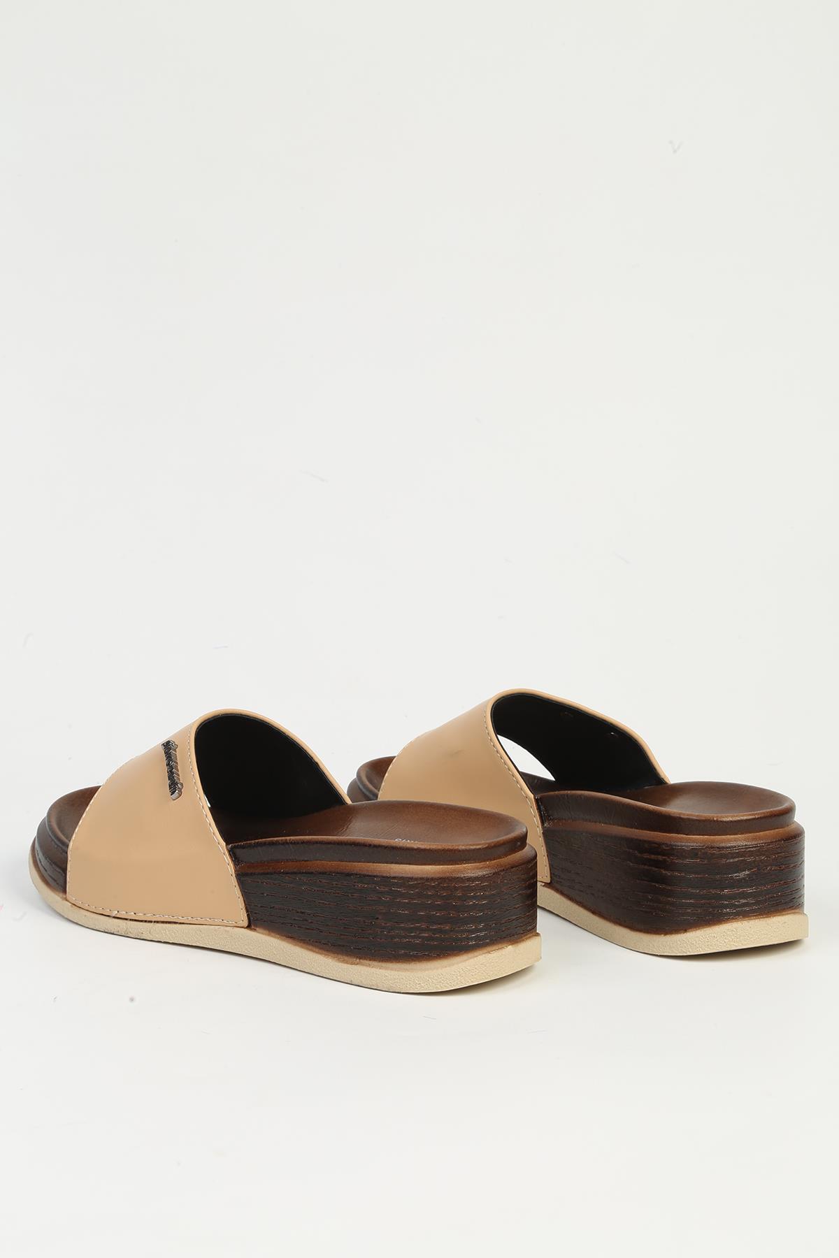 ® | PC-7030-3485 Bej - Kadın Terlik - Görsel 4