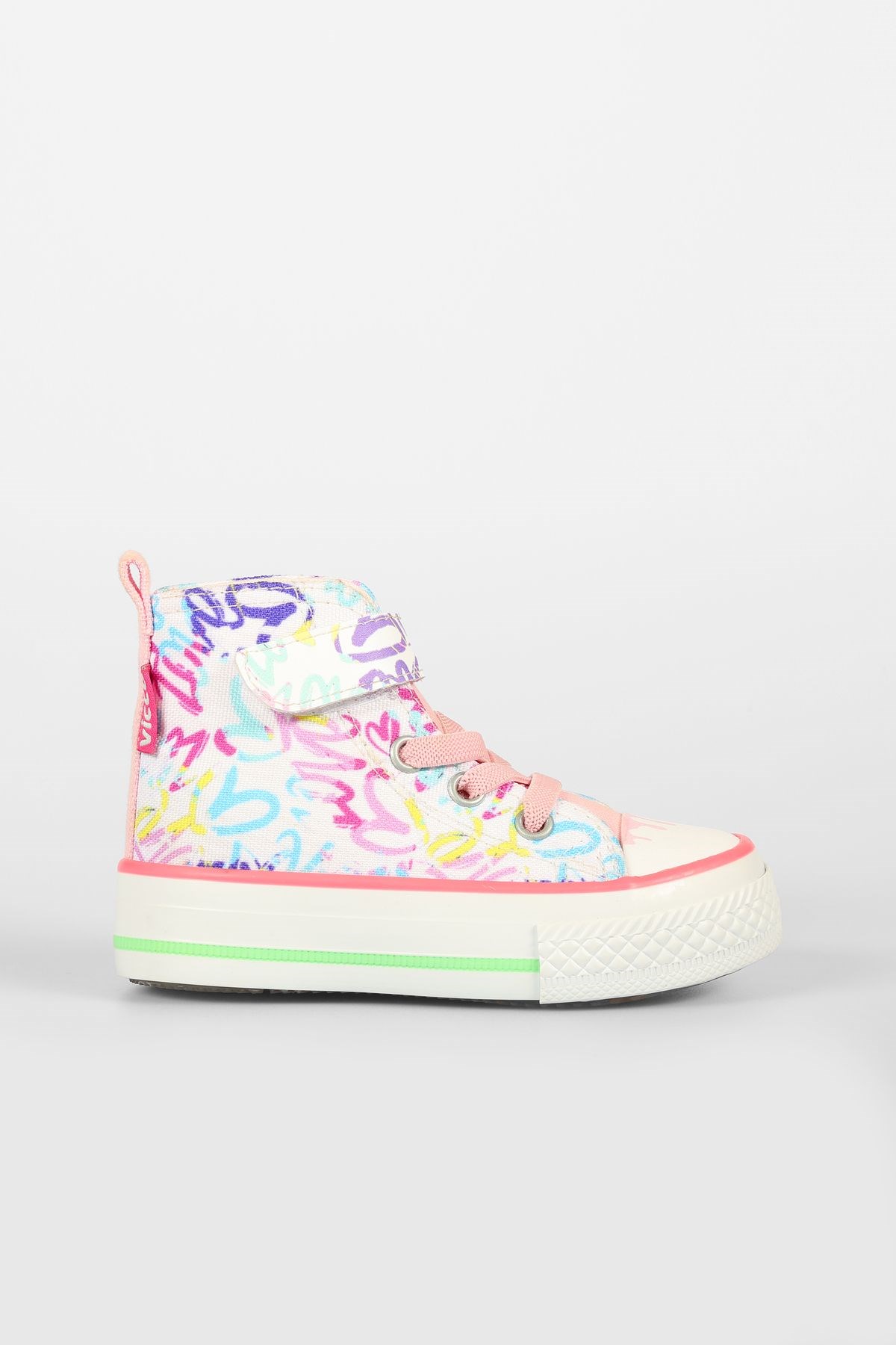 Ada Desenli Kız Okul Öncesi Beyaz/Pembe Sneaker - Görsel 2