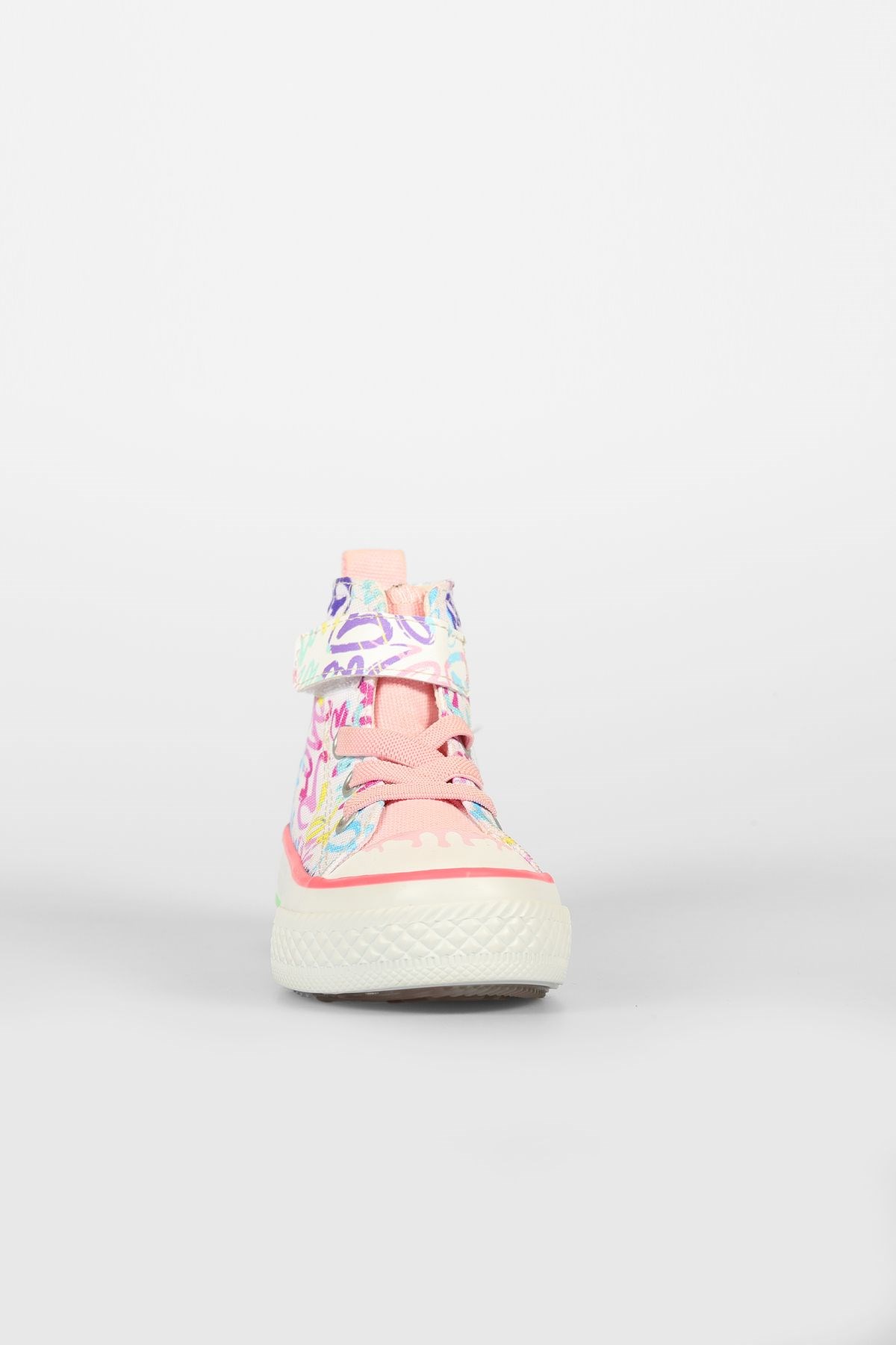 Ada Desenli Kız Okul Öncesi Beyaz/Pembe Sneaker - Görsel 5