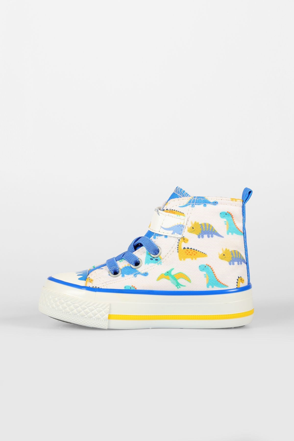 Ada Desenli Erkek Okul Öncesi Beyaz/Saks Mavi Sneaker - Görsel 3