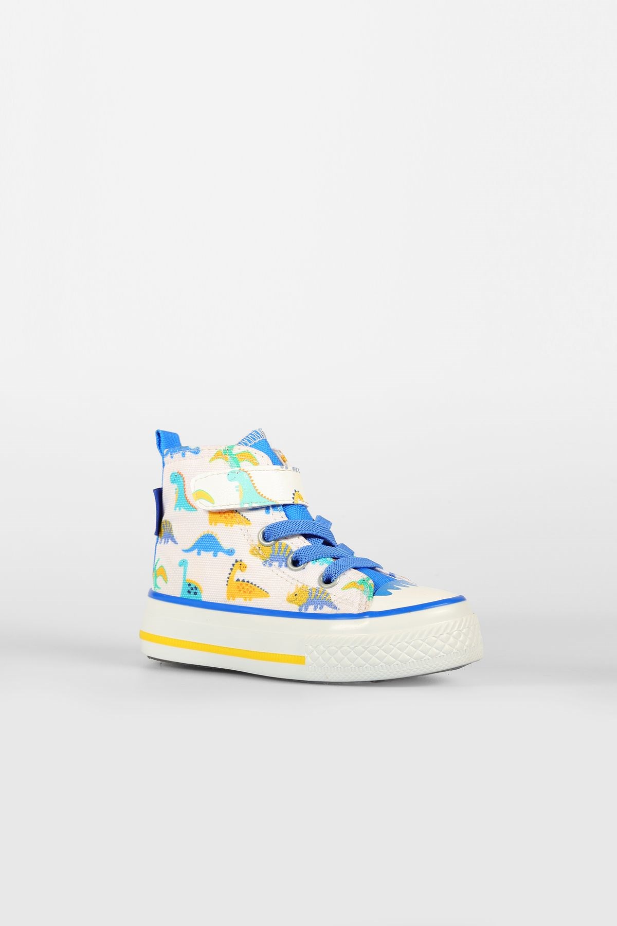 Ada Desenli Erkek Okul Öncesi Beyaz/Saks Mavi Sneaker - Görsel 4