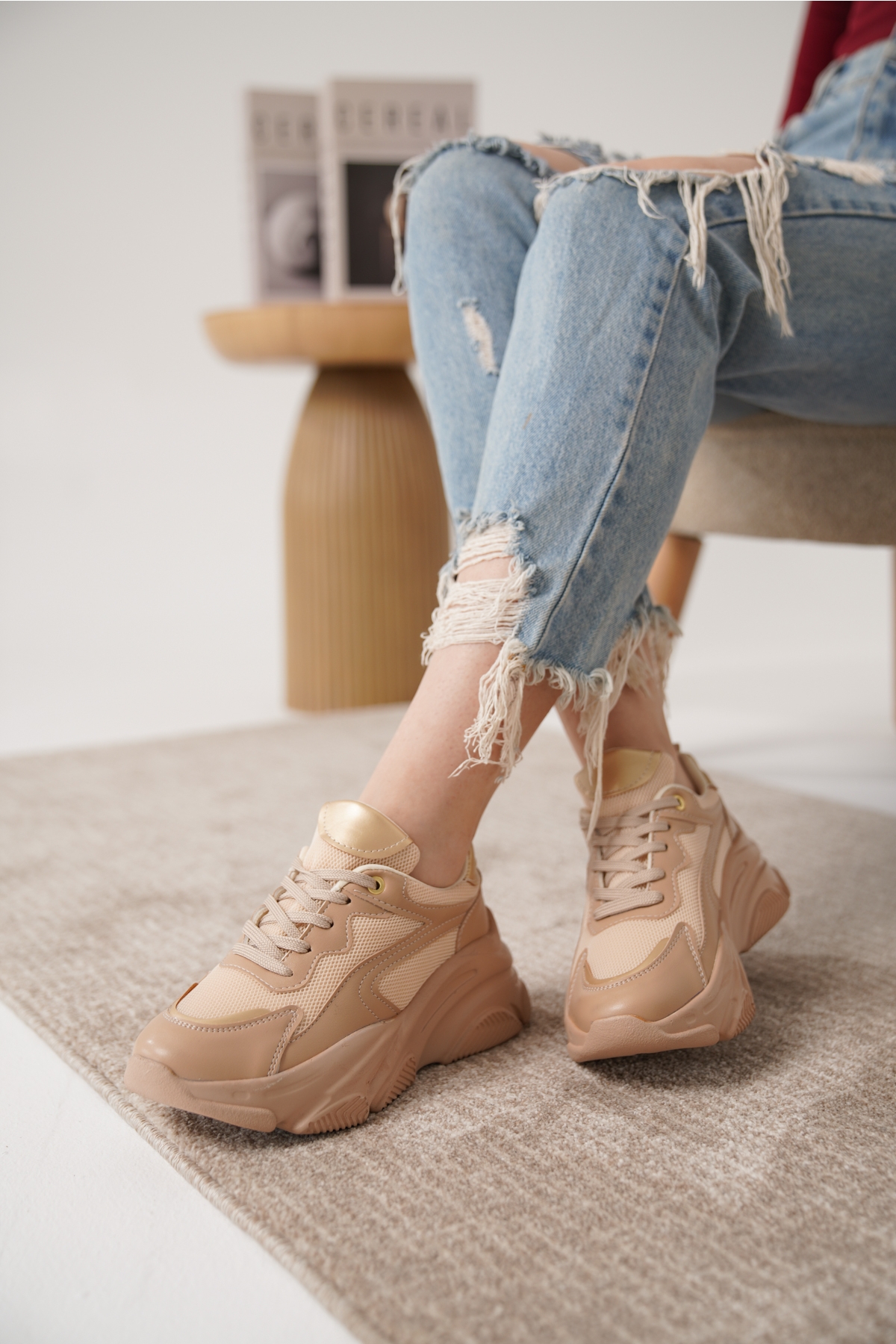 D383 Günlük Ortopedik Kadın Sneaker Spor Ayakkabı - Görsel 2