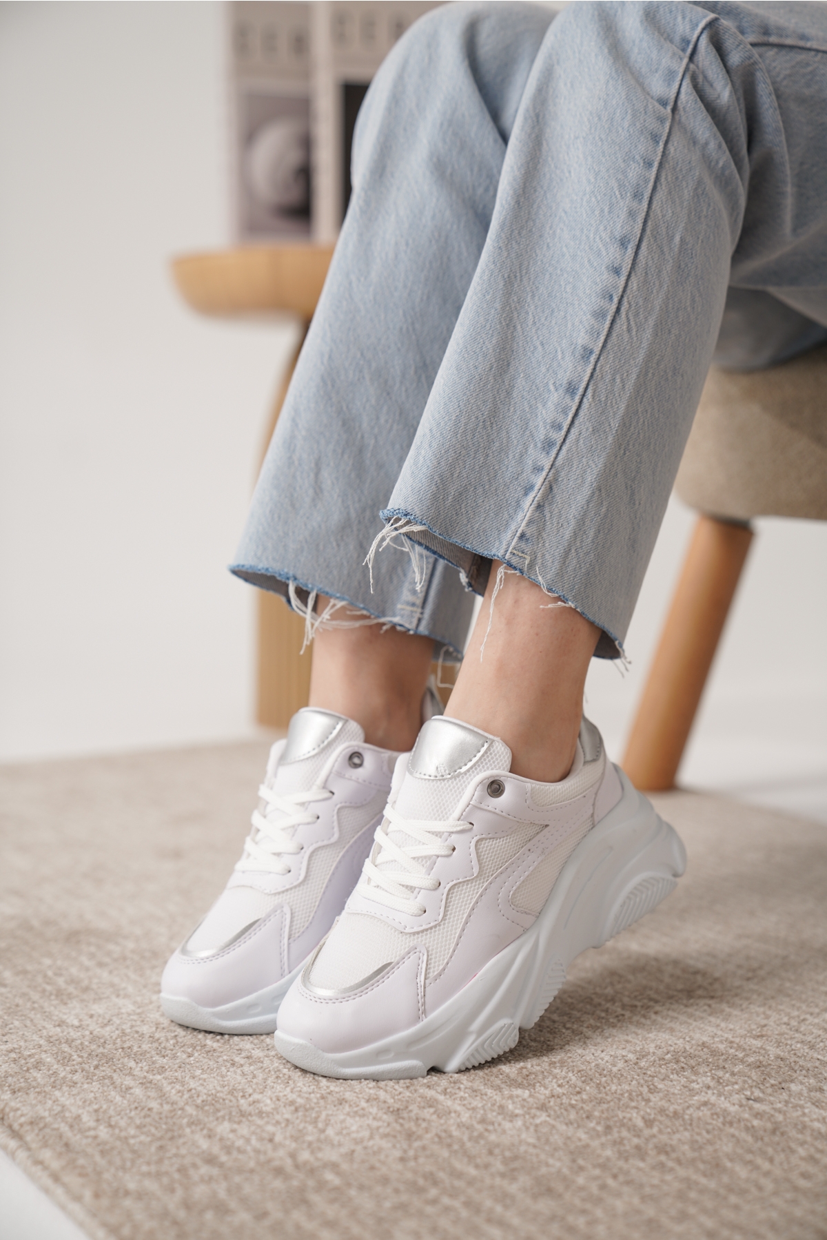 D383 Günlük Ortopedik Kadın Sneaker Spor Ayakkabı - Görsel 4