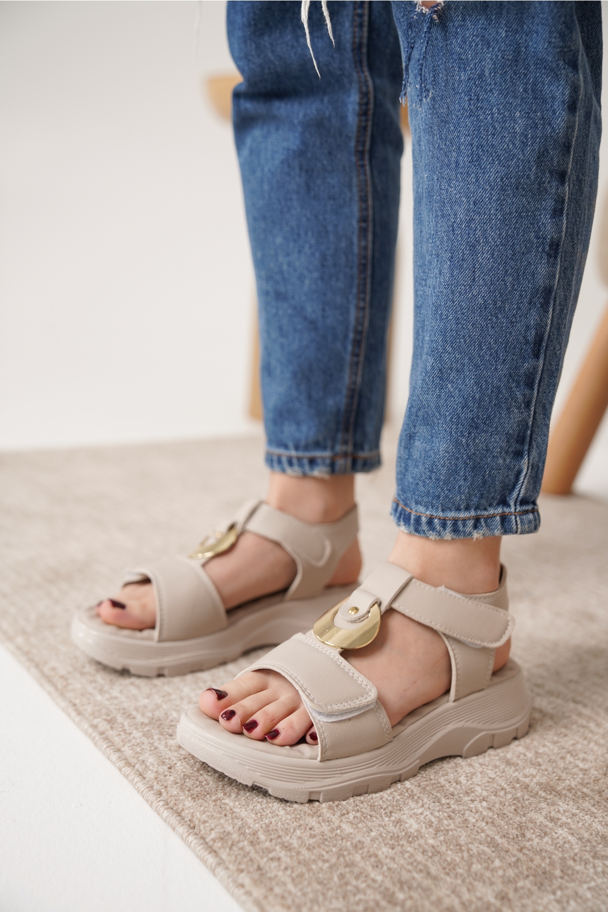 D1600 Günlük Ortopedik Arkadan Lastikli Konforlu Sandalet - Görsel 6