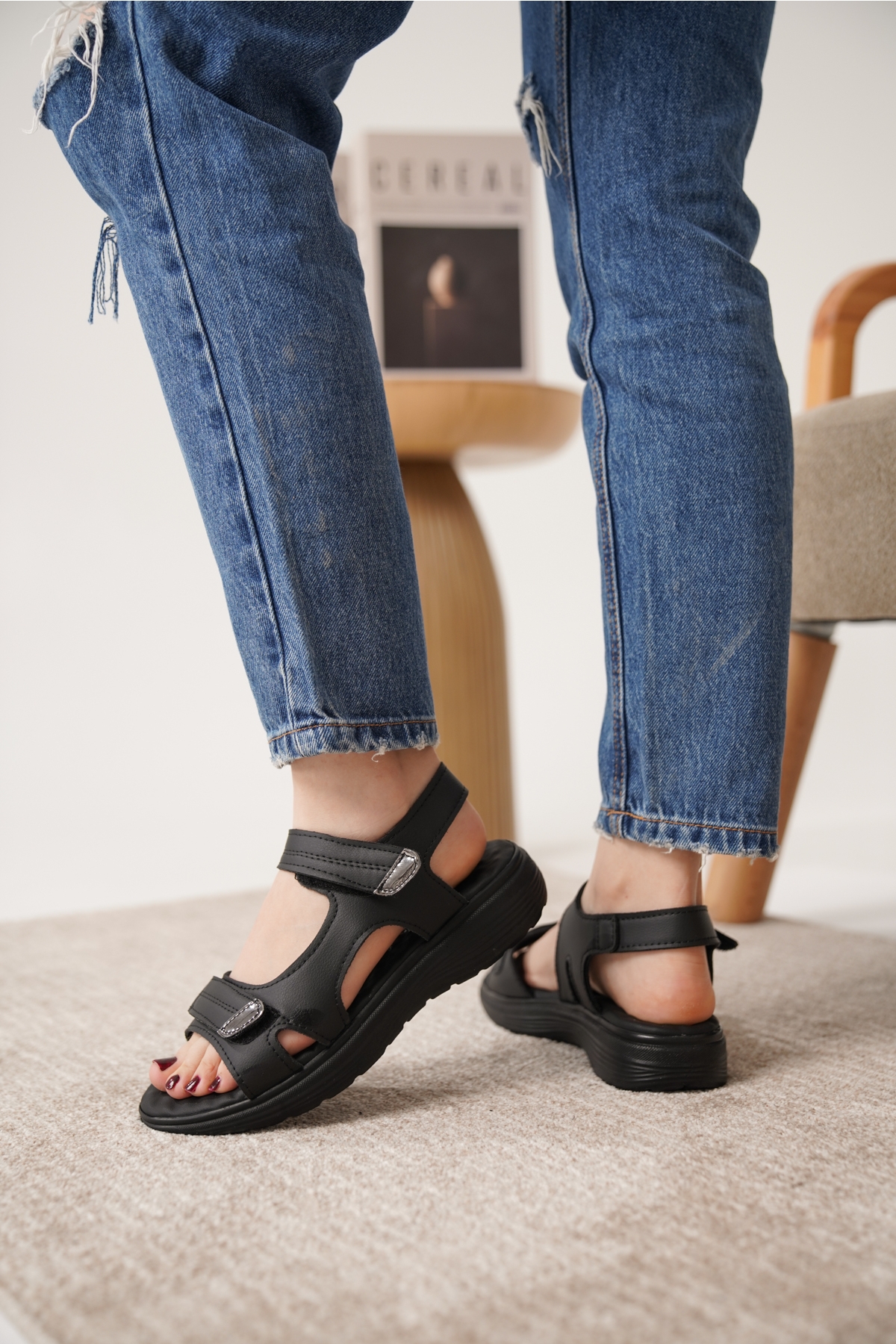 D0670 Günlük Full Ortopedik Arkadan Lastikli Konforlu Sandalet - Görsel 6