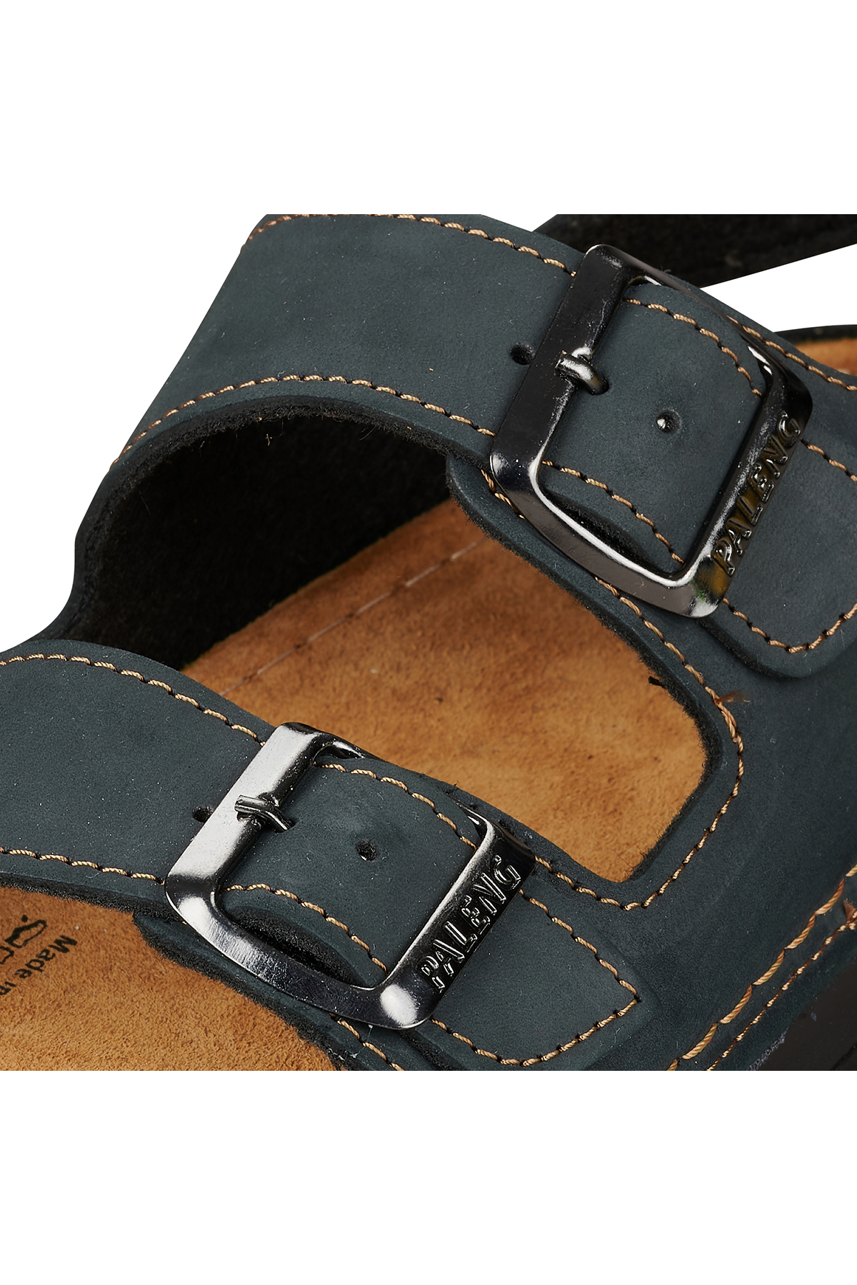 Paleng Paleng Siyah Gezer Yazlık Erkek Hakiki Deri Sandalet Flo'da! Siyah - 4. görsel