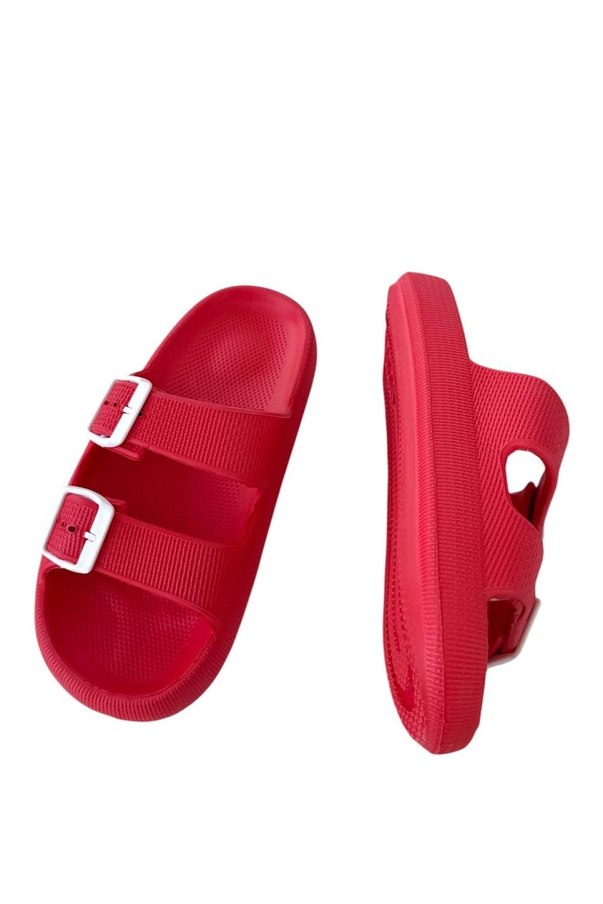 Unisex Çift Tokalı Medikal Hafif Eva Terlik KIRMIZI - Görsel 5