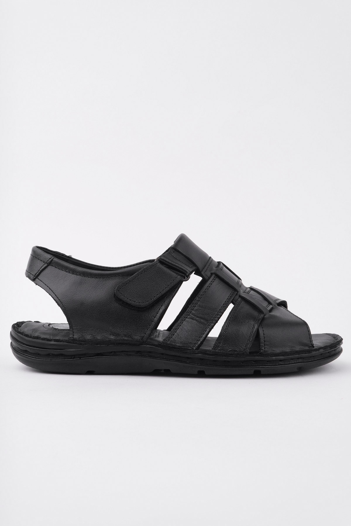 Charles Garantili Erkek Günlük Hakiki Deri Rahat Yumuşak Taban Ortopedik Sandalet - Görsel 6