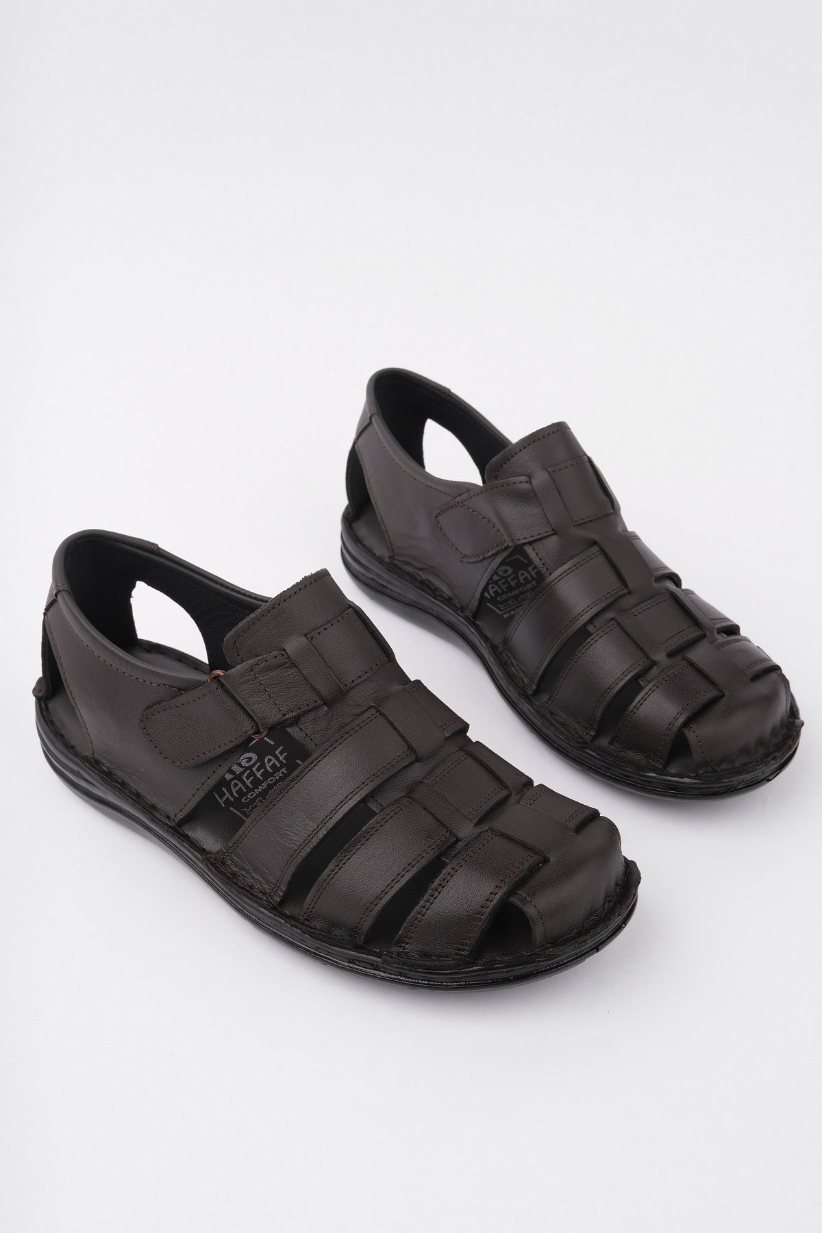 Edinburg Garantili Erkek Günlük Hakiki Deri Rahat Yumuşak Taban Ortopedik Sandalet - Görsel 9