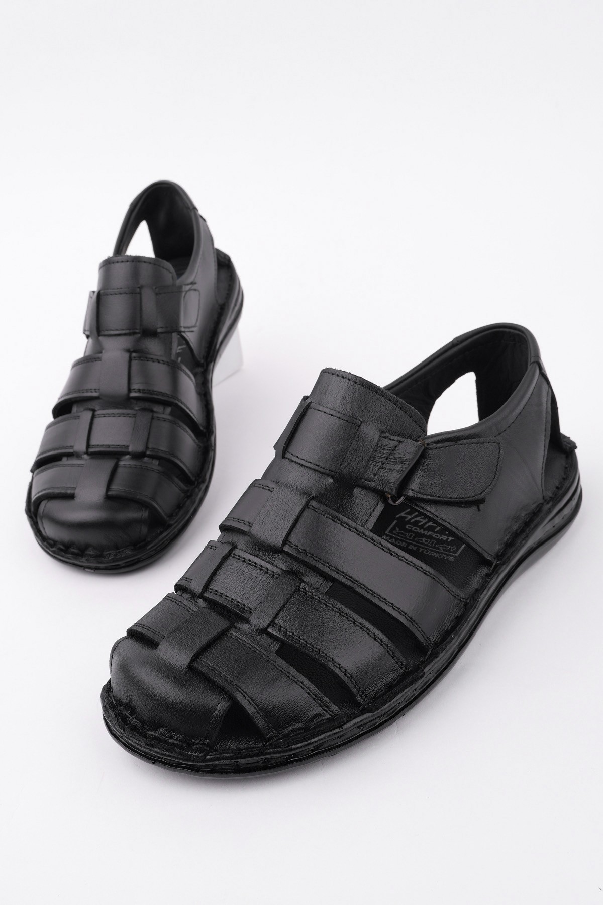 Edinburg Garantili Erkek Günlük Hakiki Deri Rahat Yumuşak Taban Ortopedik Sandalet - Görsel 9