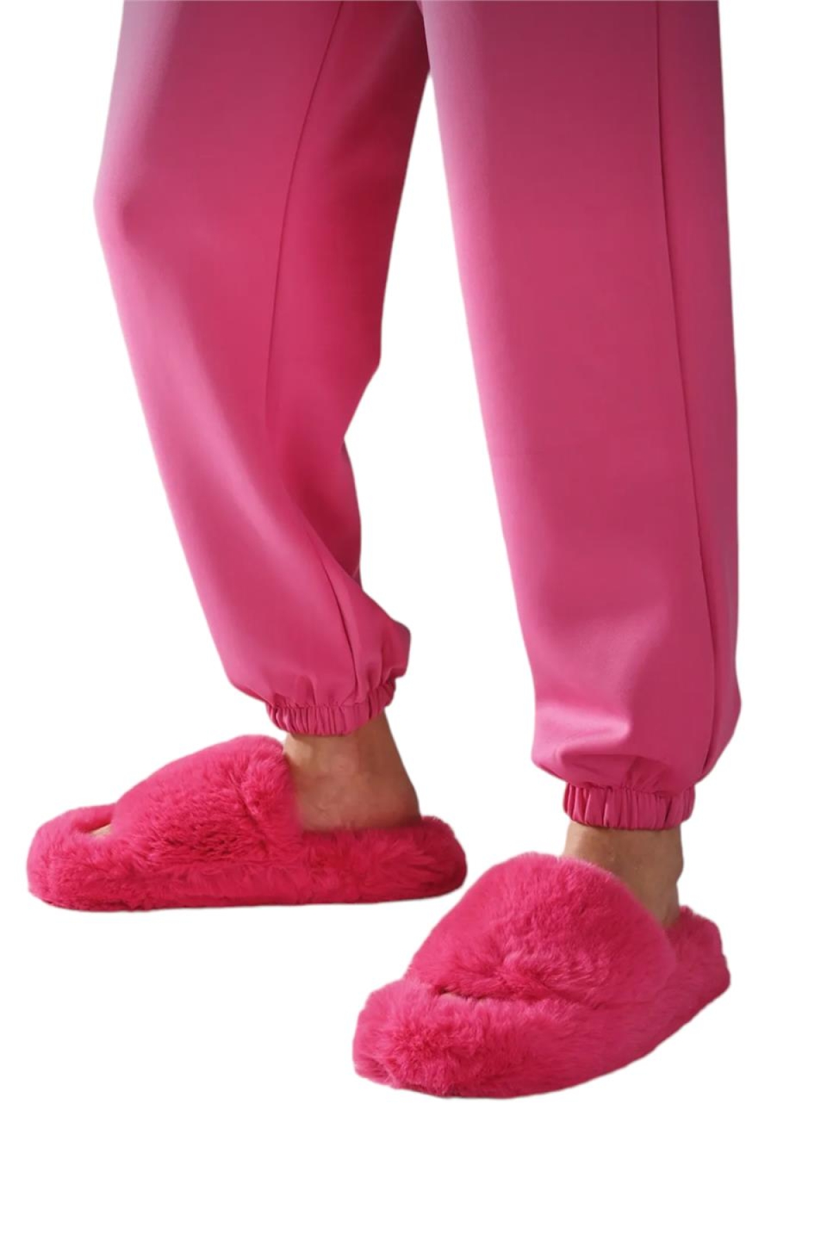 Ekstra Yumuşak Tüylü Kadın Terlik PEMBE - Görsel 6