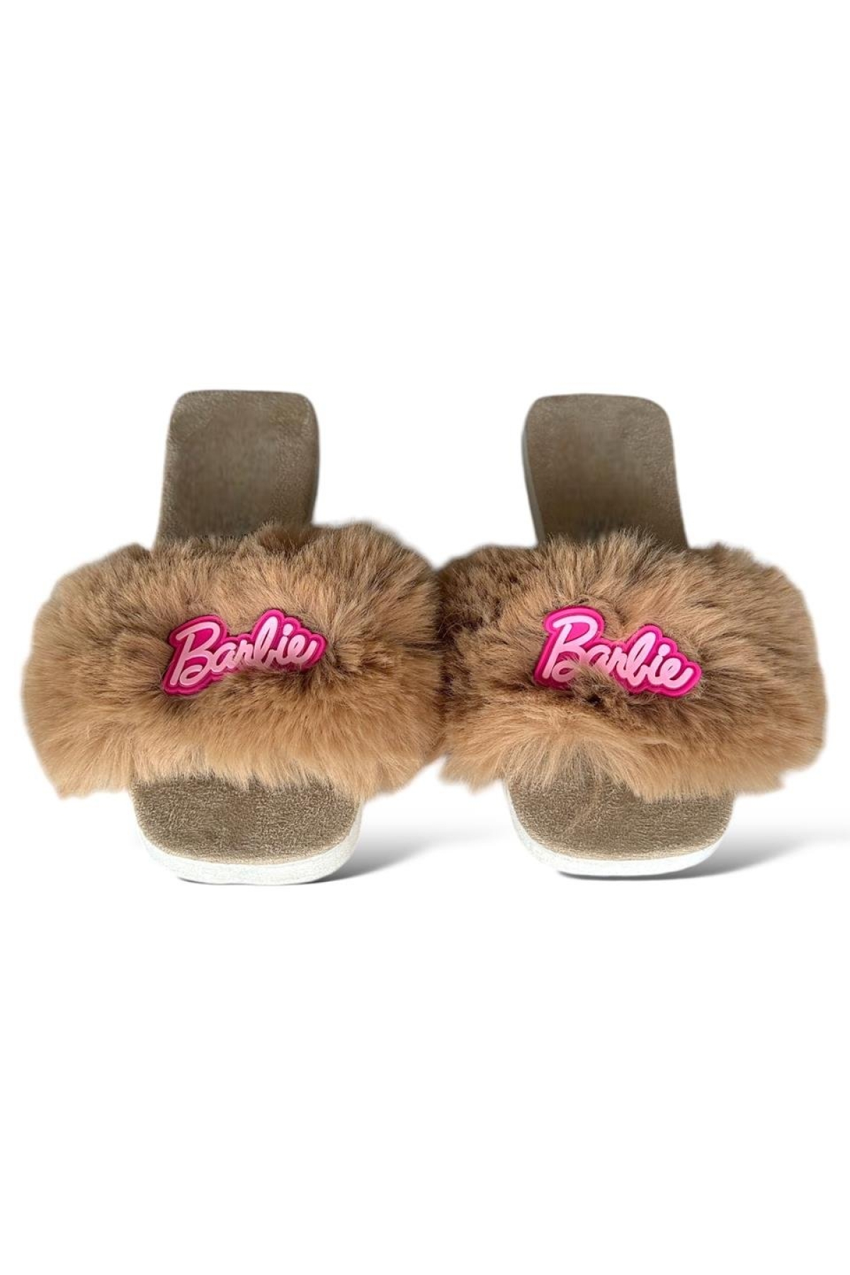 Tüy Detaylı Peluş Kadın Terlik BEJ - Görsel 2