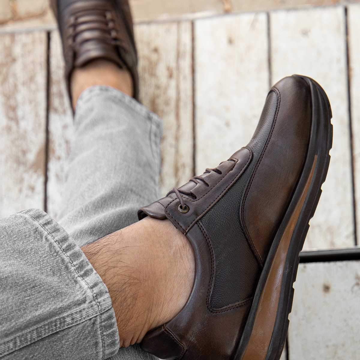 D0315 Günlük Ortopedik Erkek Klasik Garantili Ayakkabı - Görsel 3